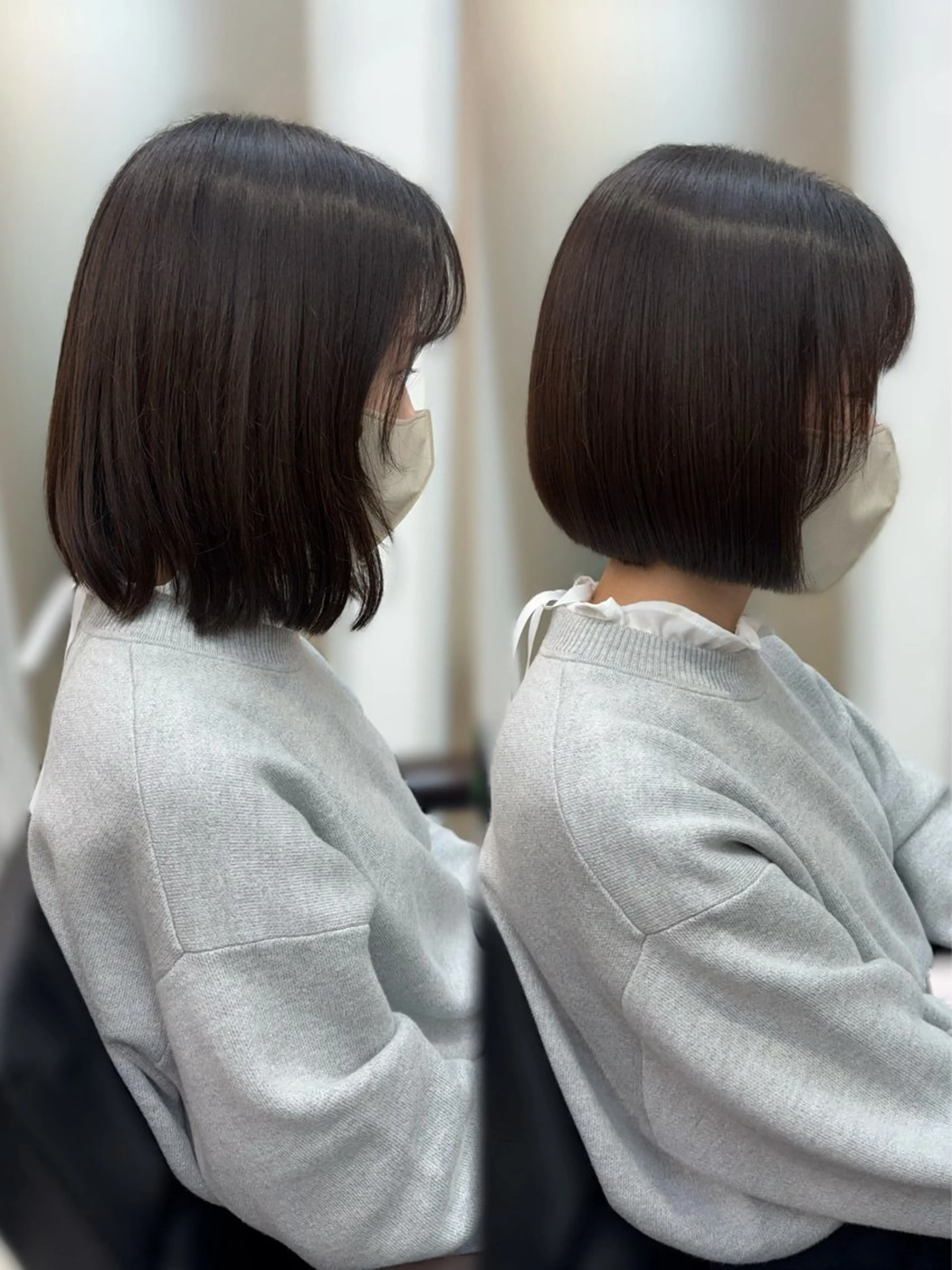 ショート カット ヘアカラー トリートメント たぴ。ぱつっとボブ /暖色艶カラー🍒のヘアスタイル