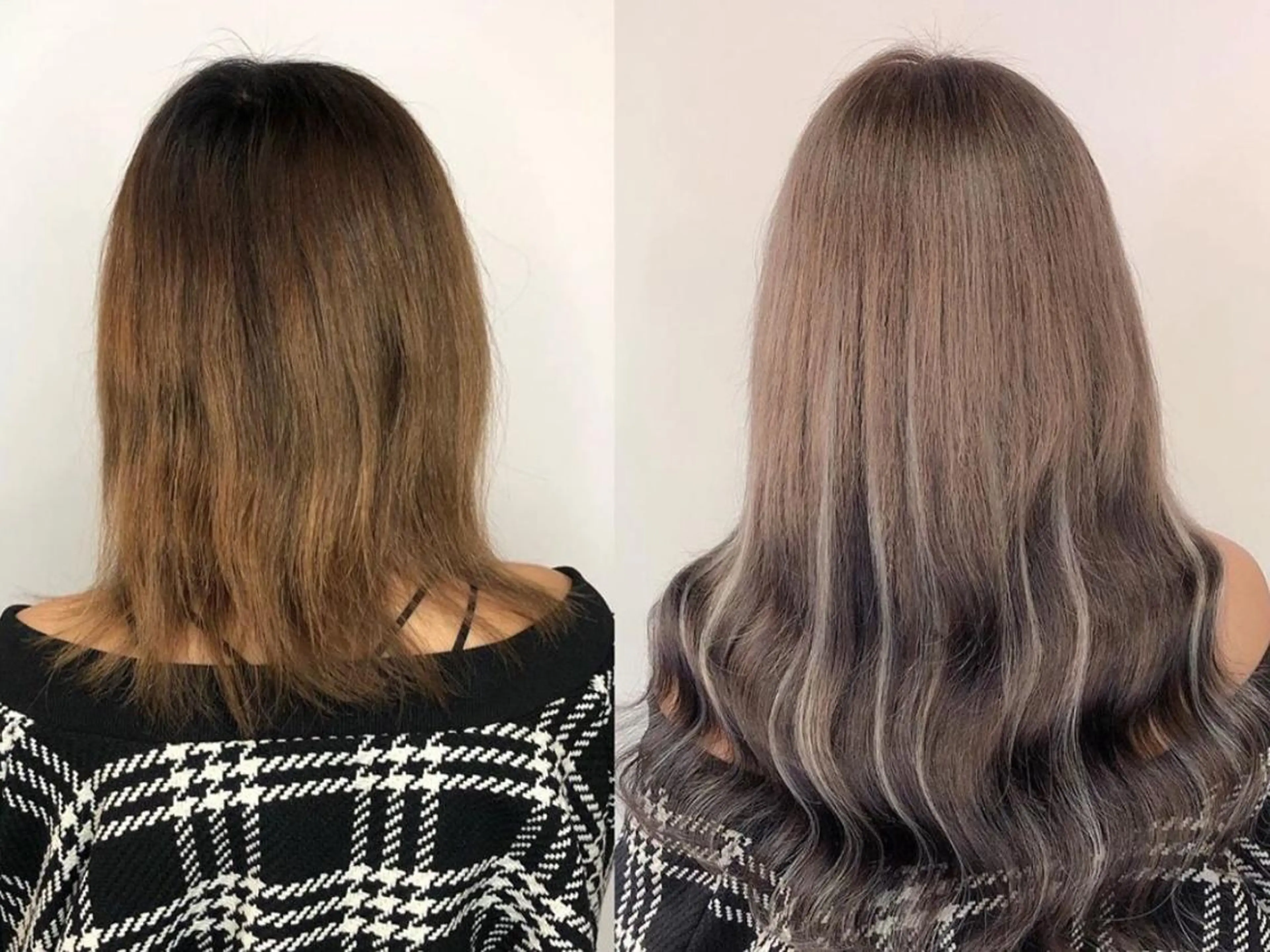 ロング カラー パーマ ヘアアレンジ チビ編み込みエクステ シールEXどぅ〜すのヘアスタイル