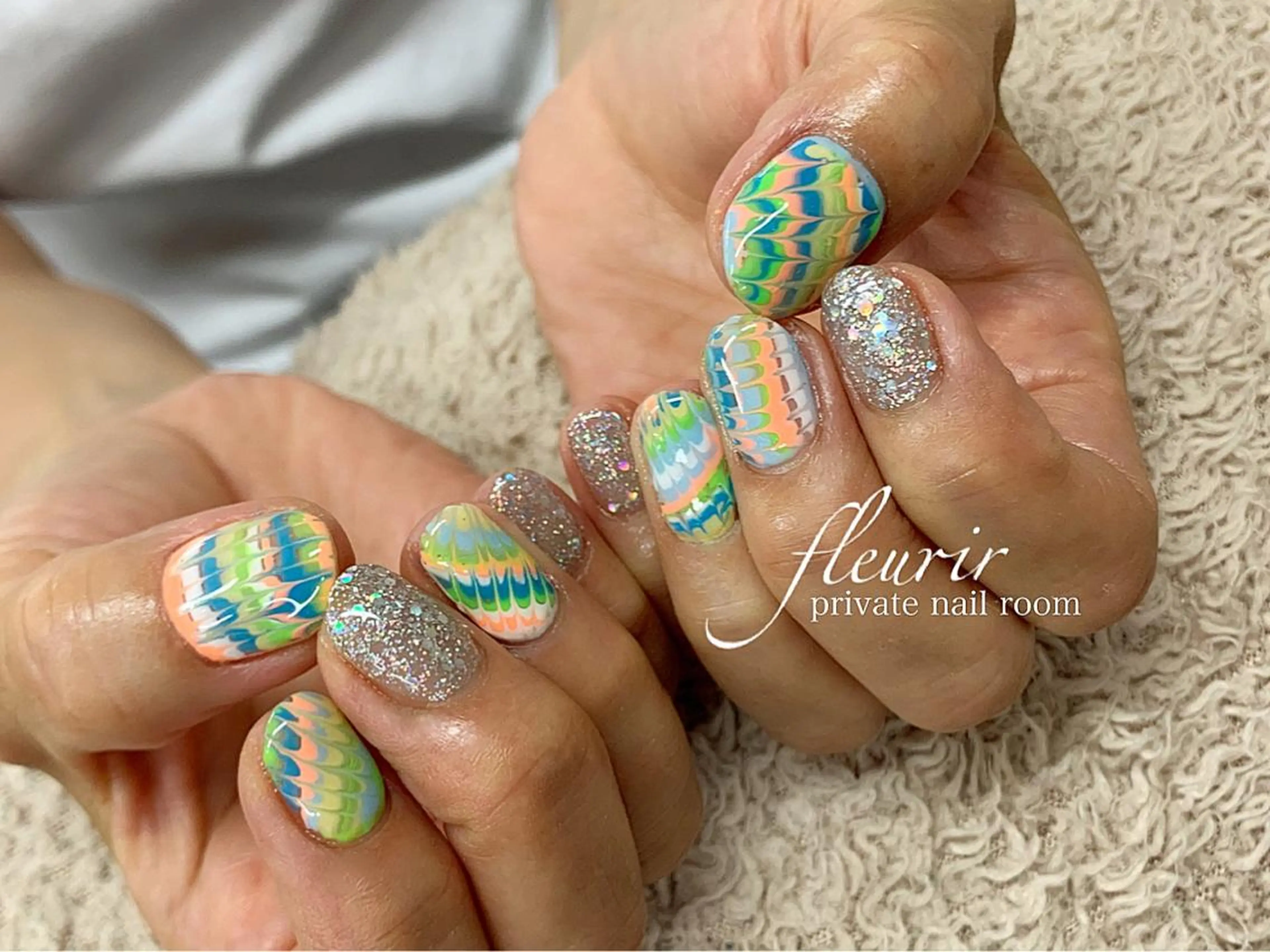 ネイル 長さ出し ジェルネイル ハードジェル ラメ(グリッター) ワンカラーネイル フルリール 【プライベートサロンのネイルデザイン