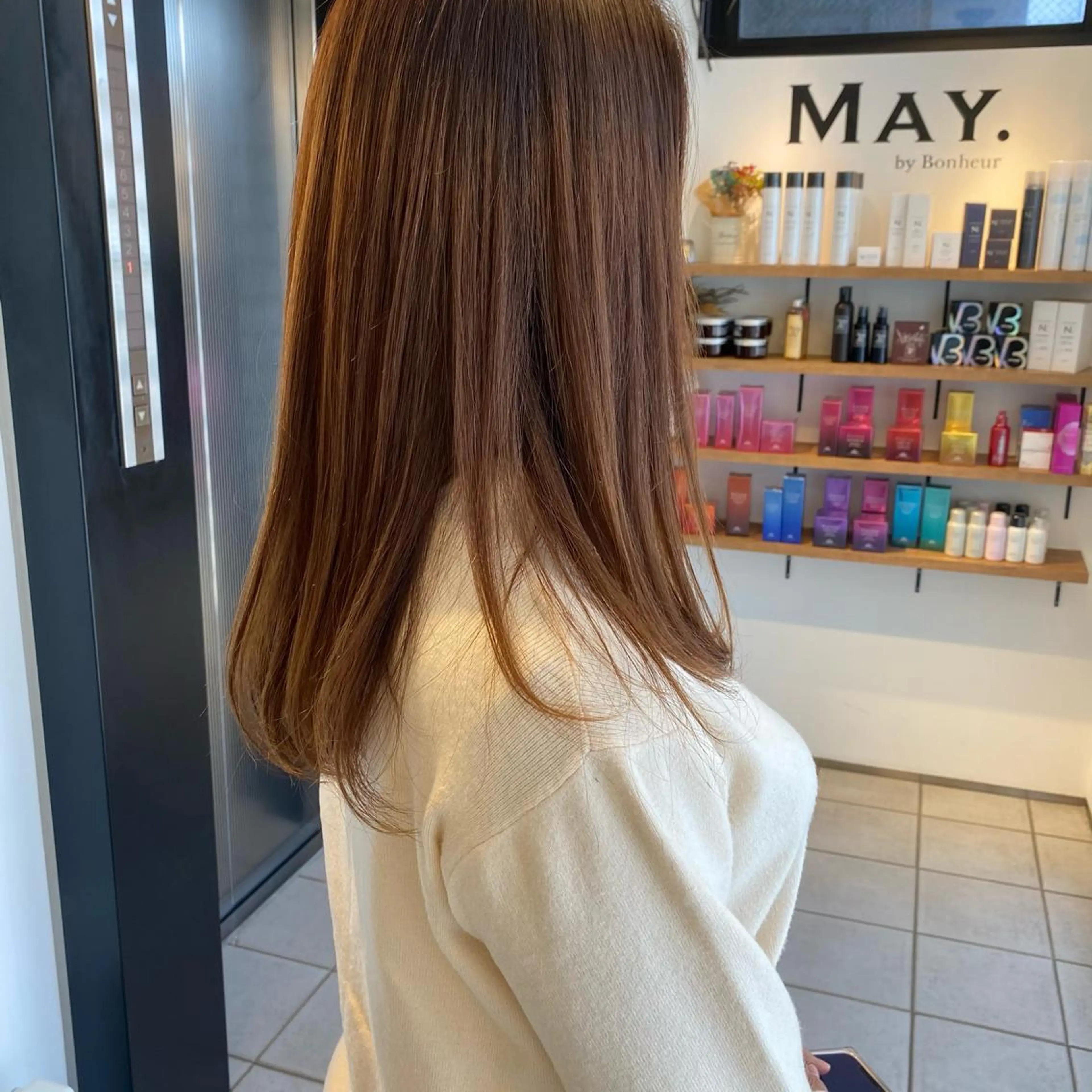 ロング カラー ノンダメージ⭐️ 透明感カラー中田七菜のヘアスタイル