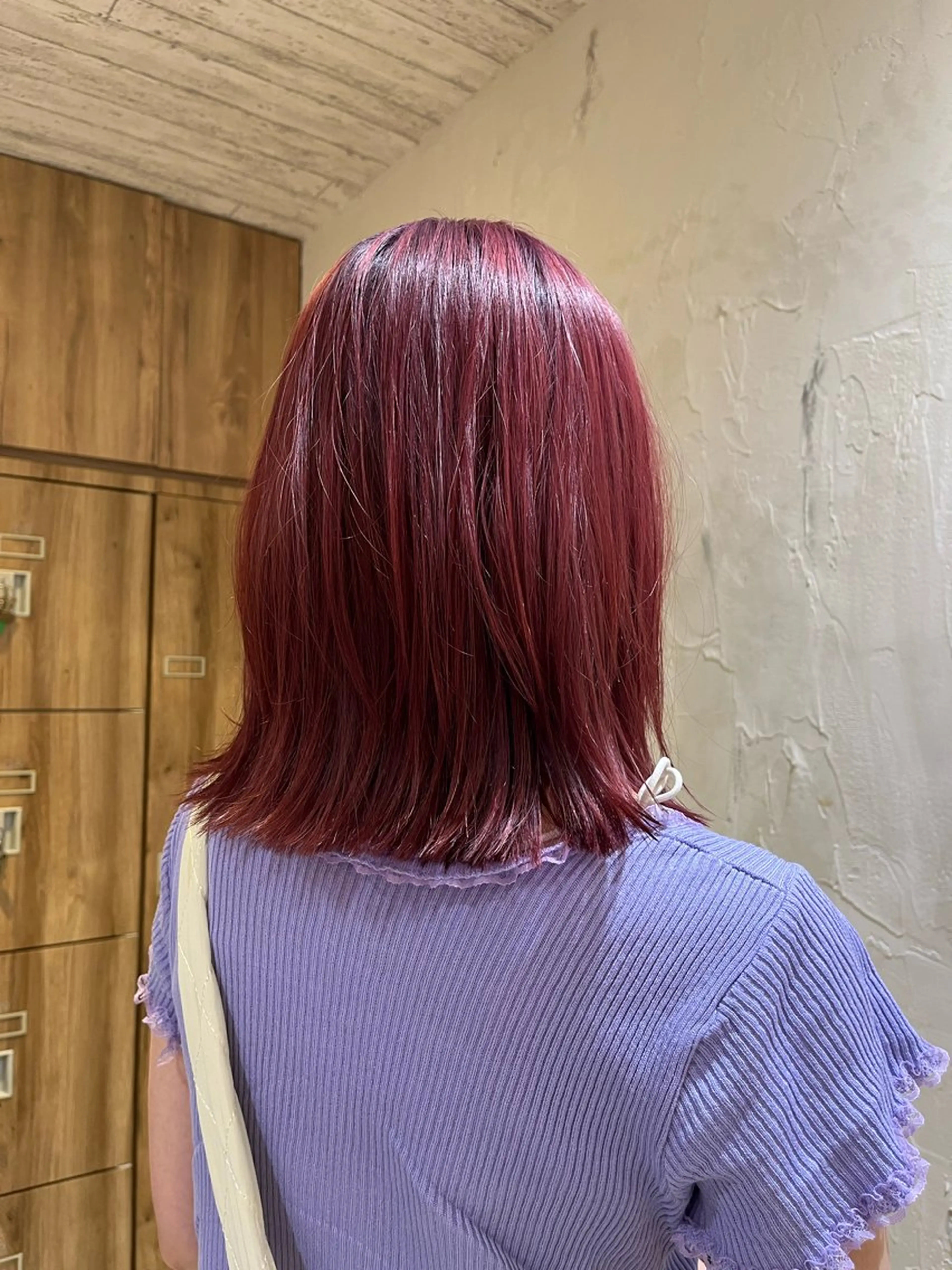 セミロング カラー ブリーチ ブリーチなしカラー ピンクカラー カット ヘアカラー トリートメント irwi/イルウィ所属・miku🎀門前仲町 ブリーチ・レイヤーのヘアスタイル