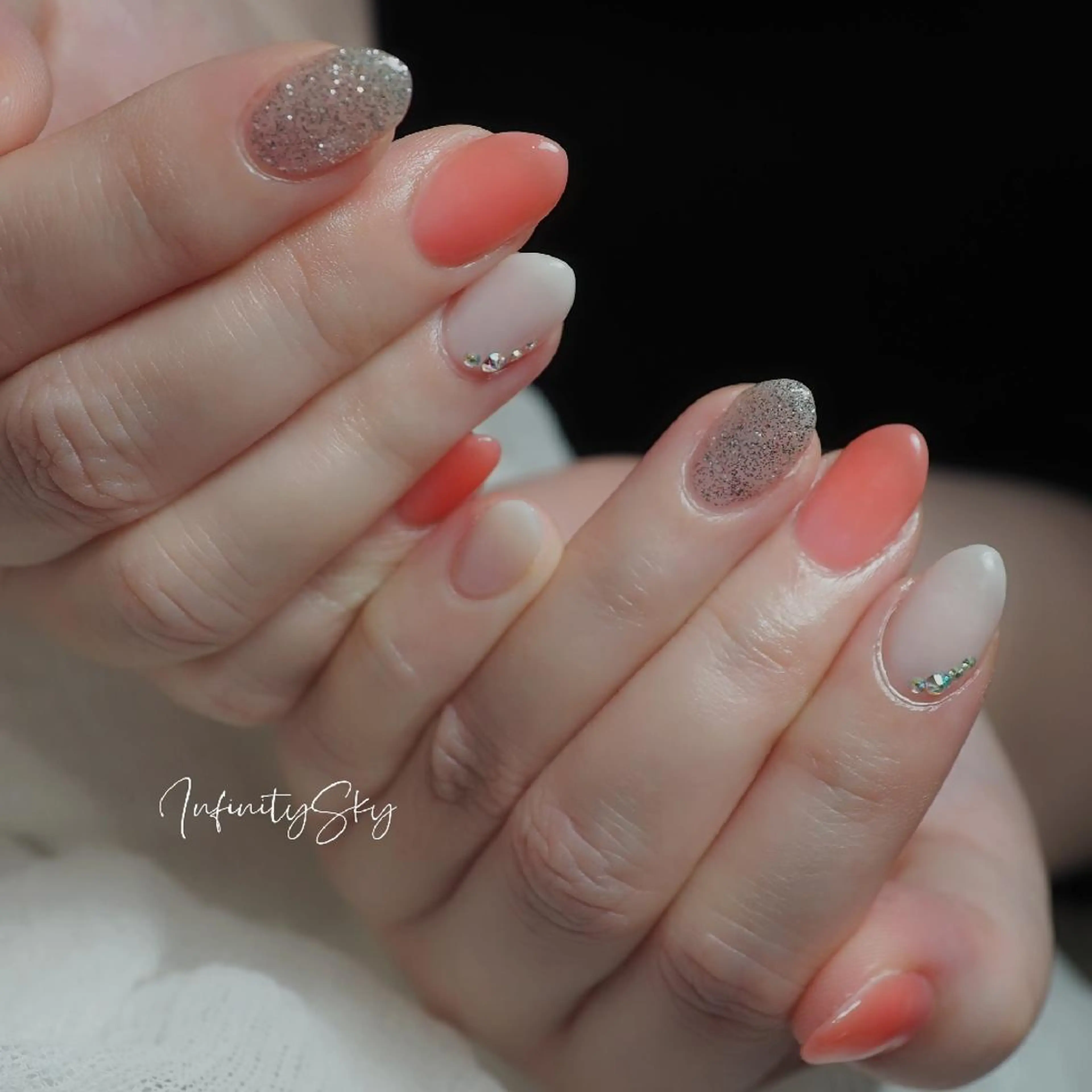 ネイル オレンジ infinity skyのネイルデザイン
