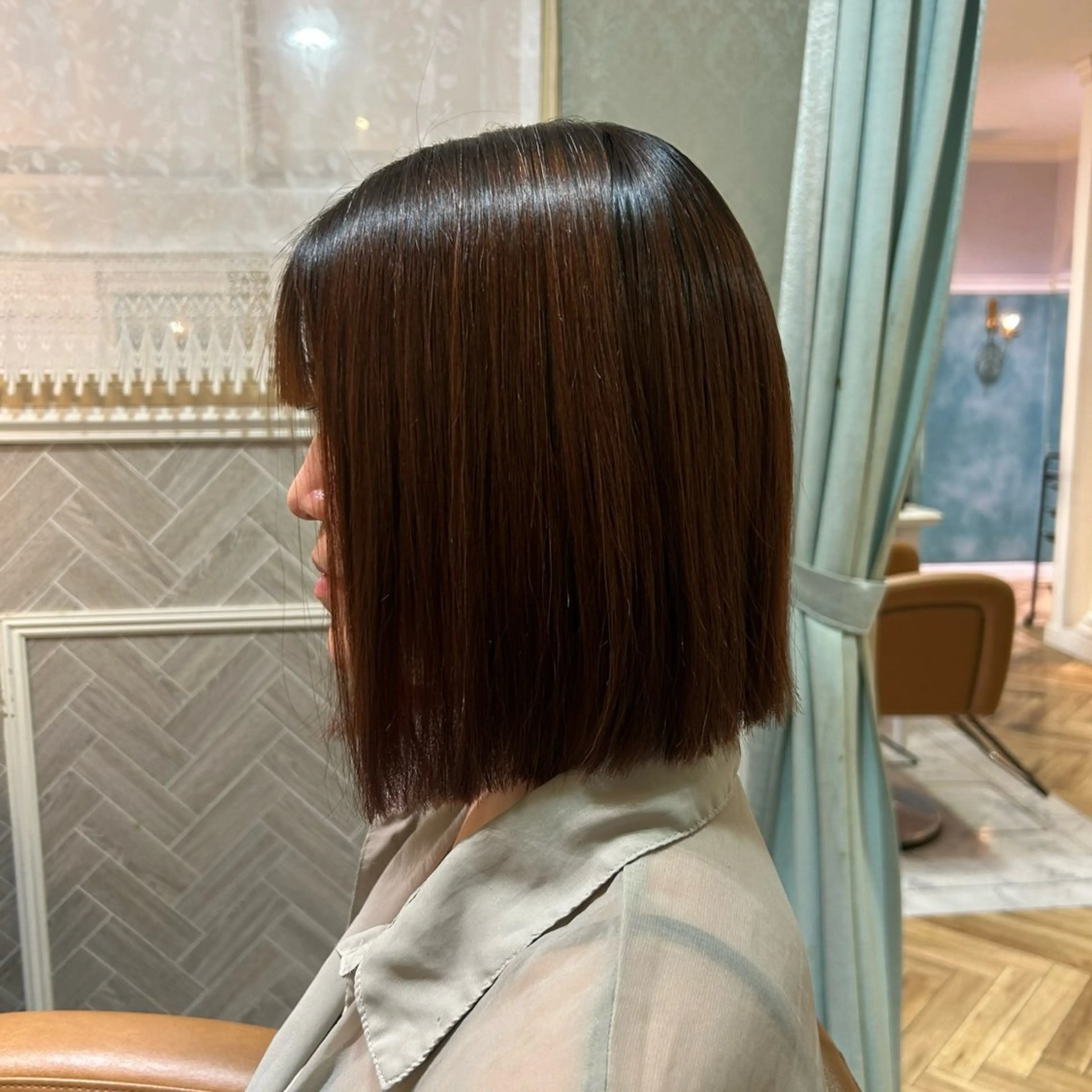 ミディアム ボブ Momo/海外ヘア /レイヤー/艶カラーのヘアスタイル