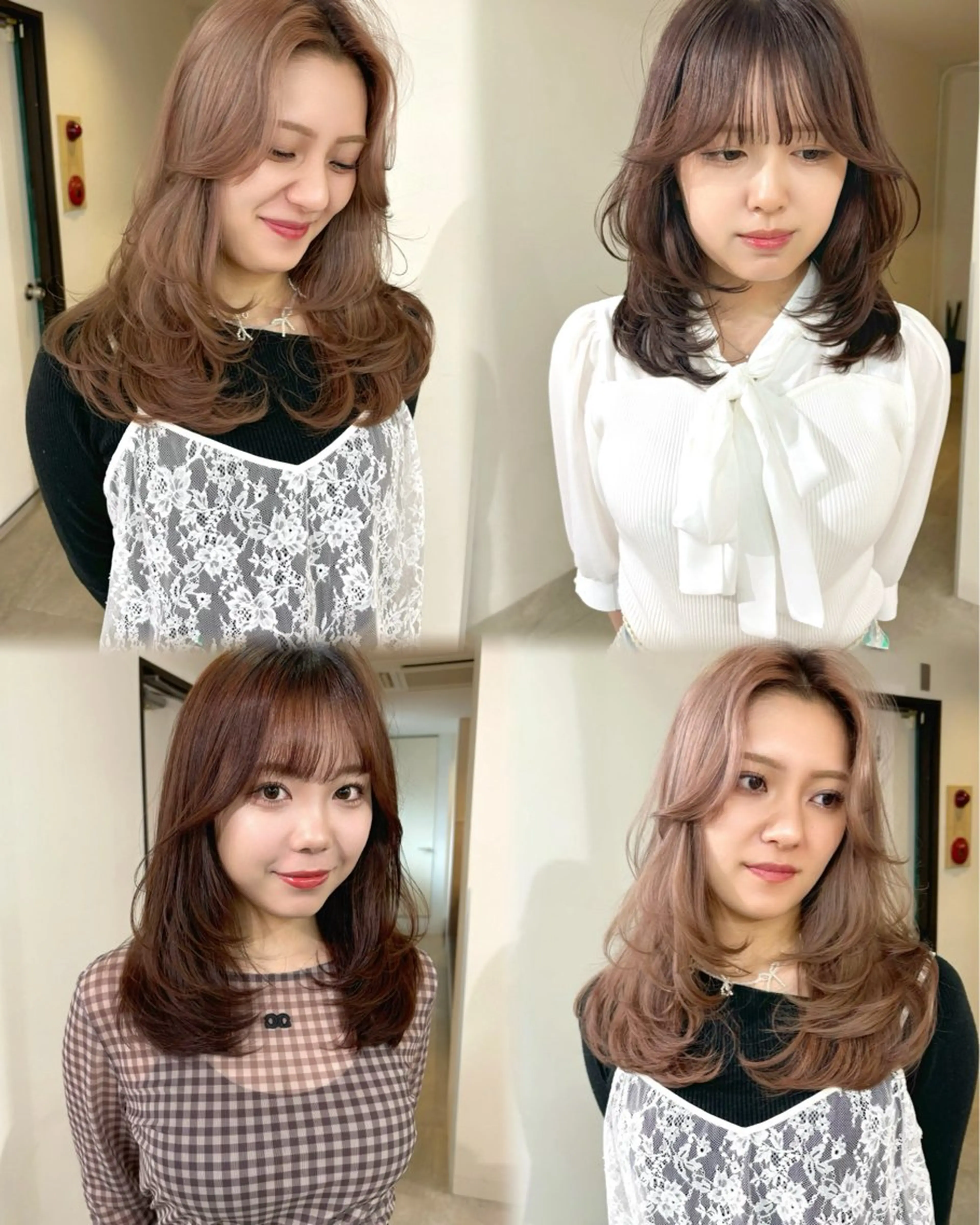 ロング カラー レイヤーカット mizuki/ピンク ベージュ.レイヤーのヘアスタイル