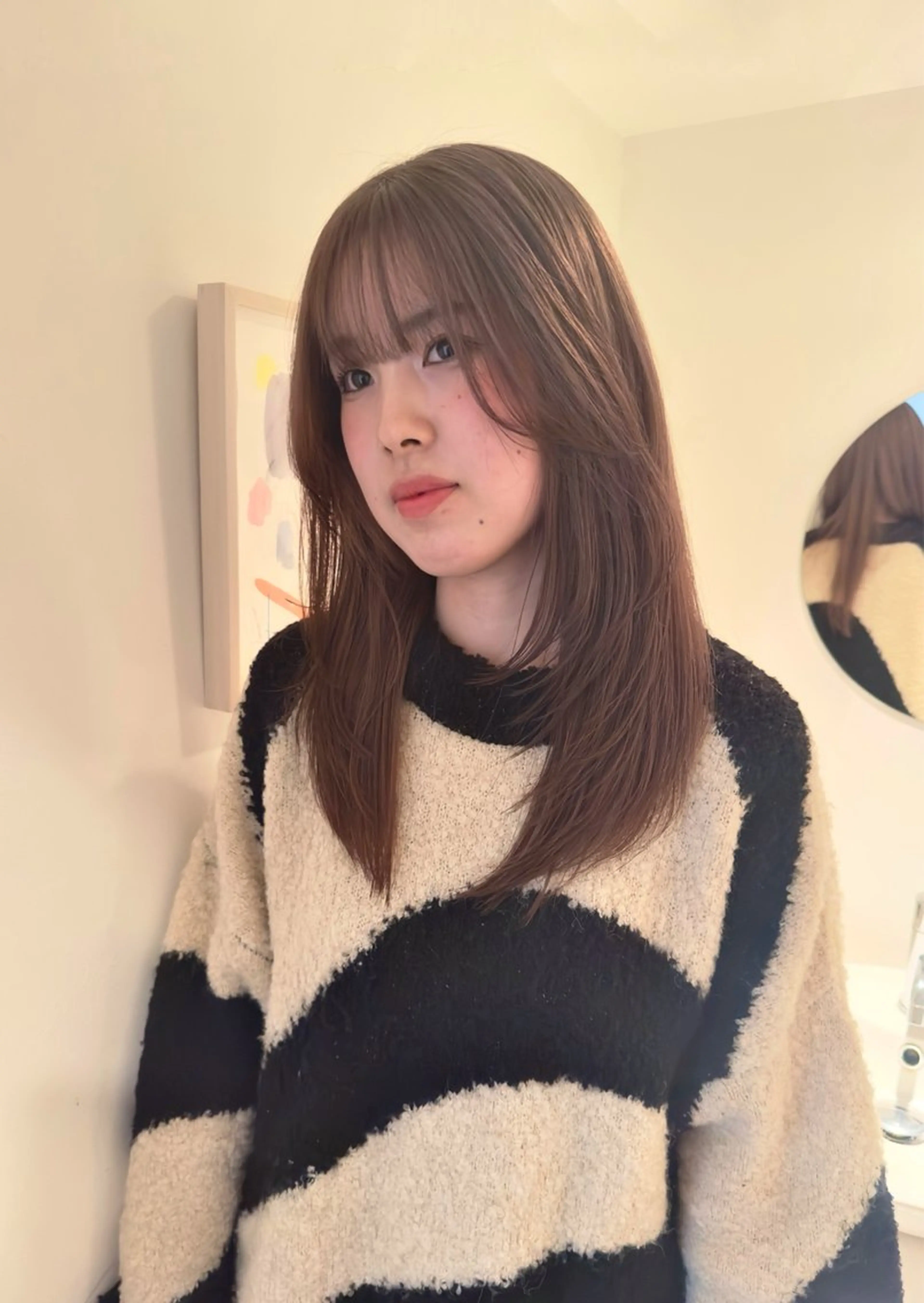 セミロング カラー ベージュカラー ブラウンカラー ブラウンベージュ 磯　亜由香🌼 ブリーチ/ボブカットのヘアスタイル