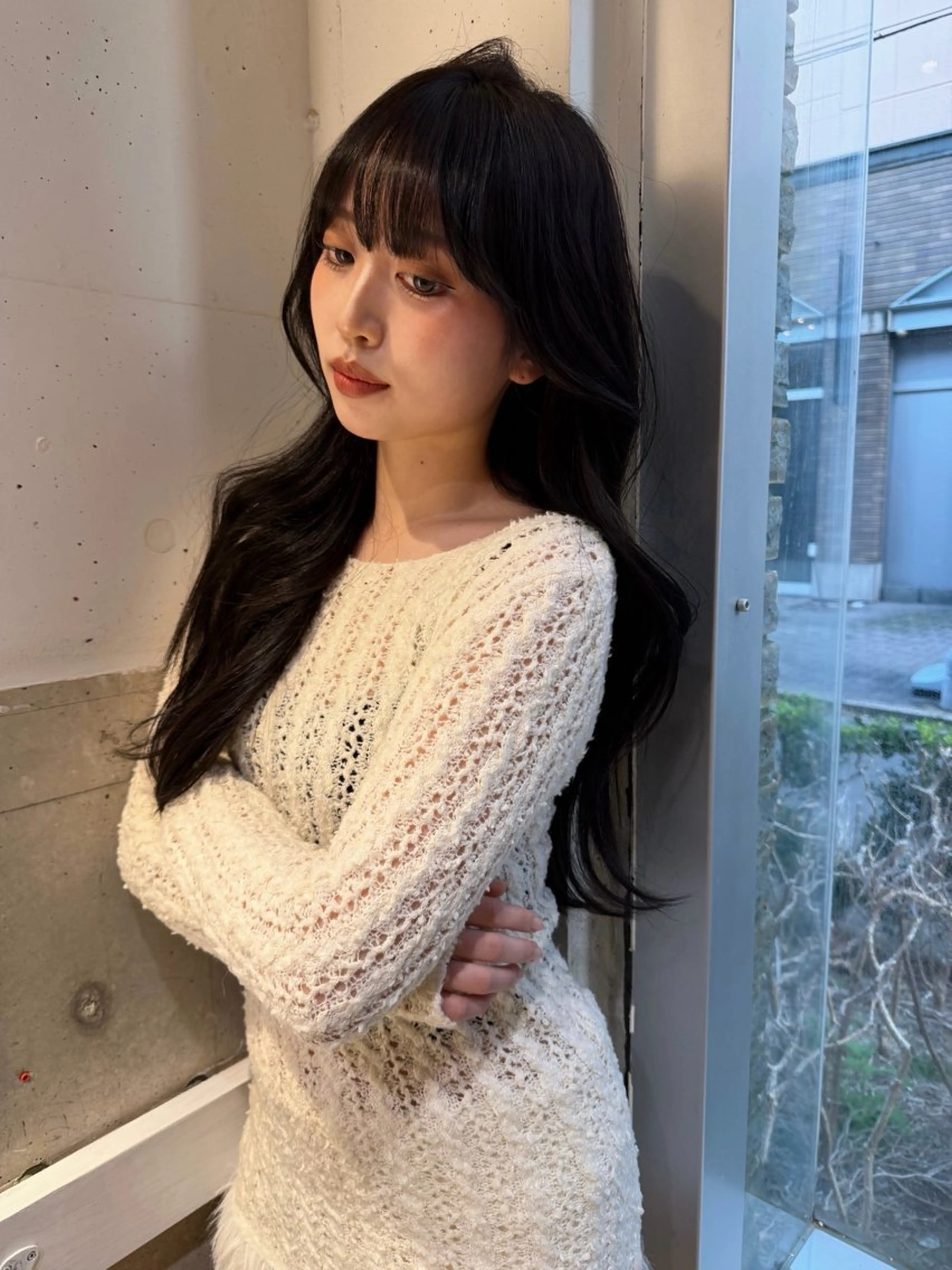 ロング 韓国風ヘア レイヤーカット カット ヘアカラー 蘭々/レイヤーカット /ナチュラルヘアのヘアスタイル