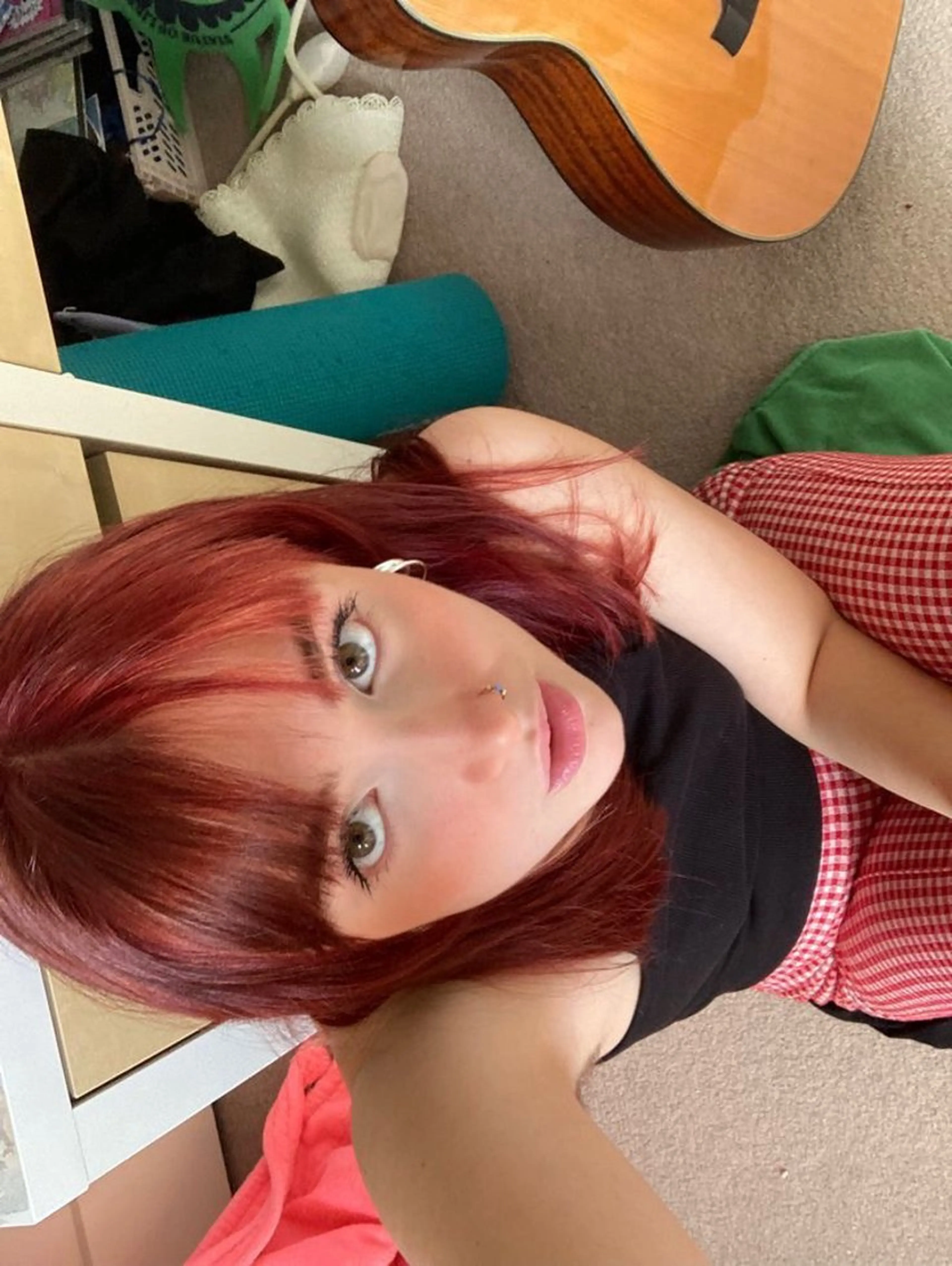 カラー オレンジ オレンジレッド レッドカラー 韓国アンニュイ/ アミのヘアスタイル