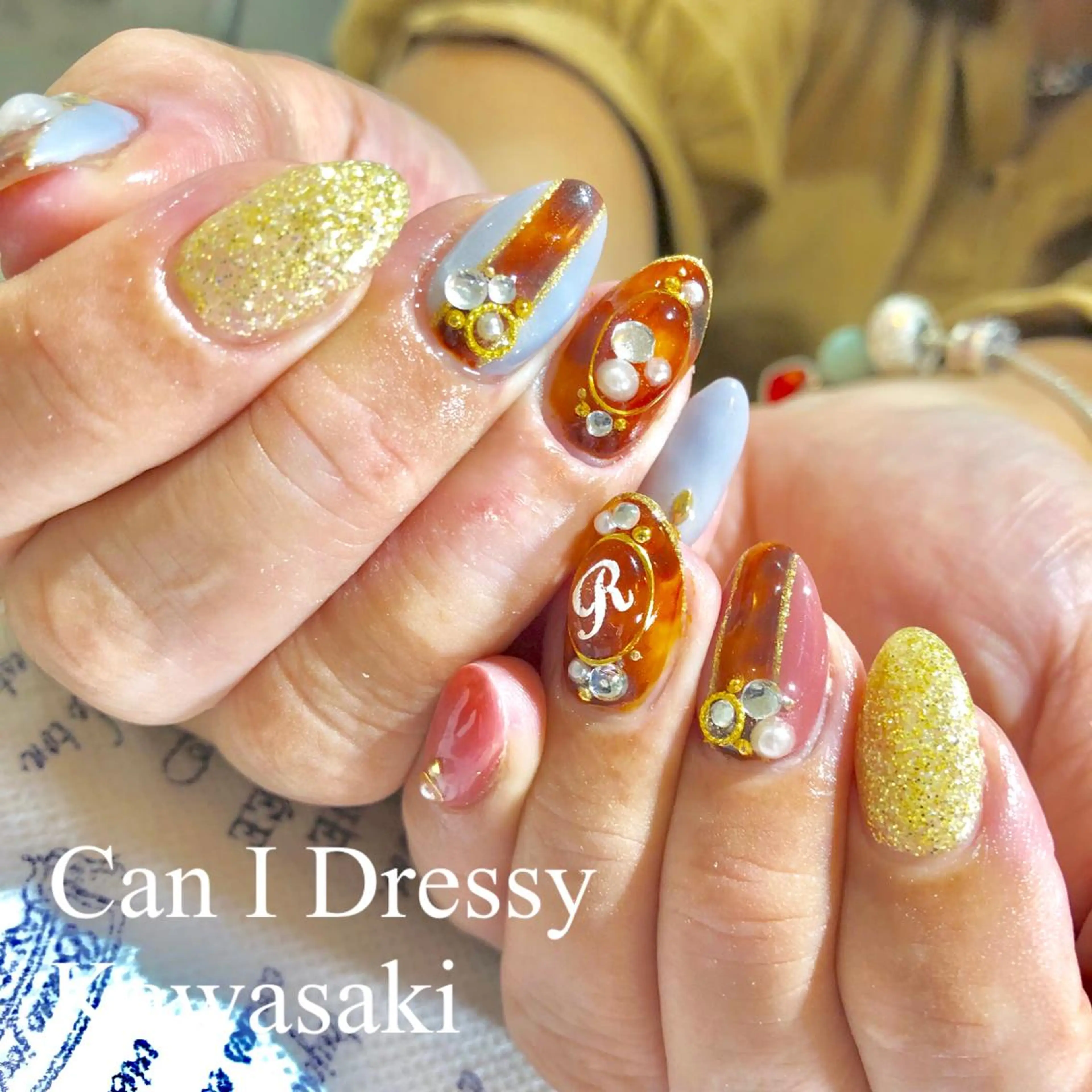 ネイル べっ甲ネイル 持ち込み ハンドネイル Can I 川崎店 三島 久美子のネイルデザイン