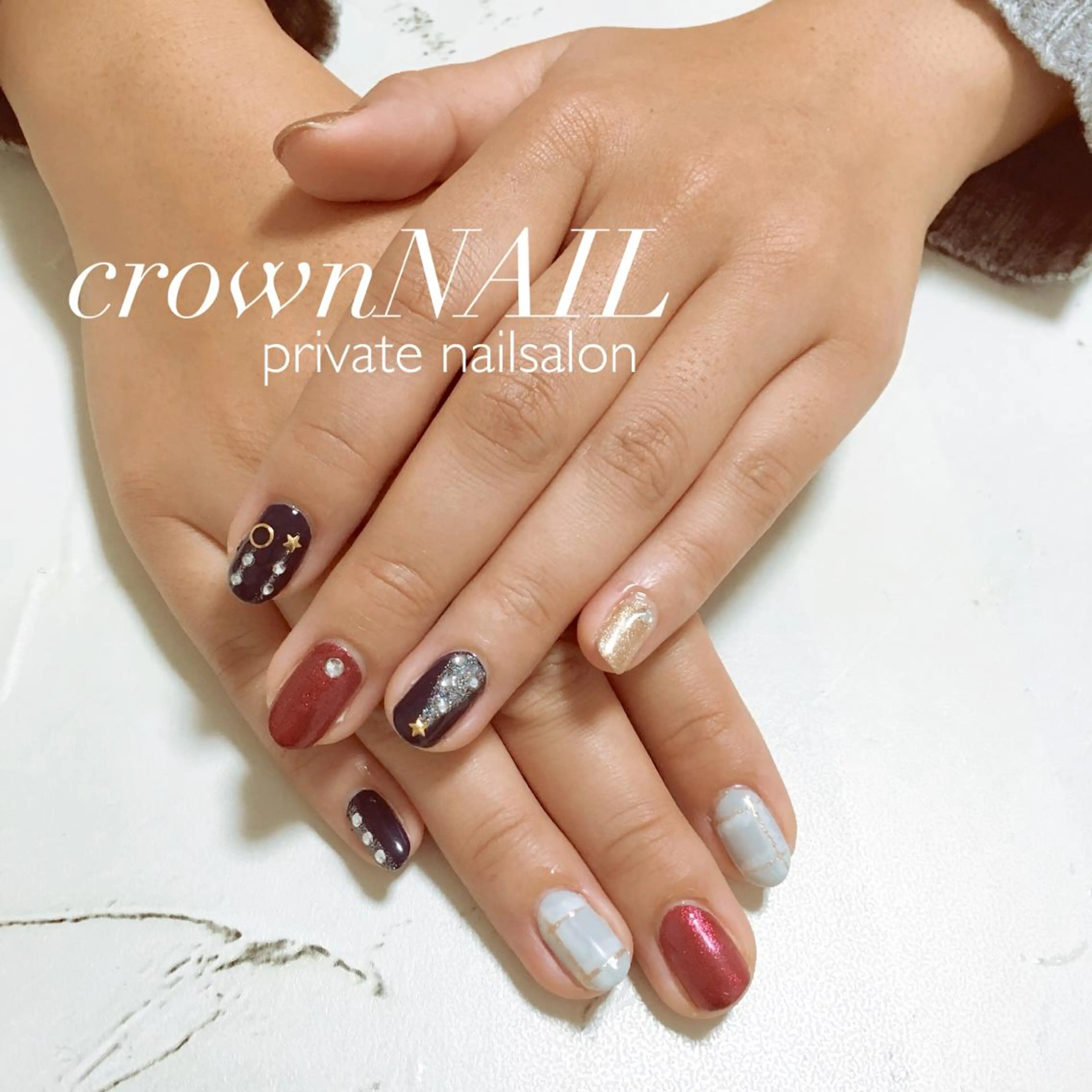 キッズ ネイル シンプルネイル 冬ネイル クリスマス ensowa✱laf NAILのネイルデザイン