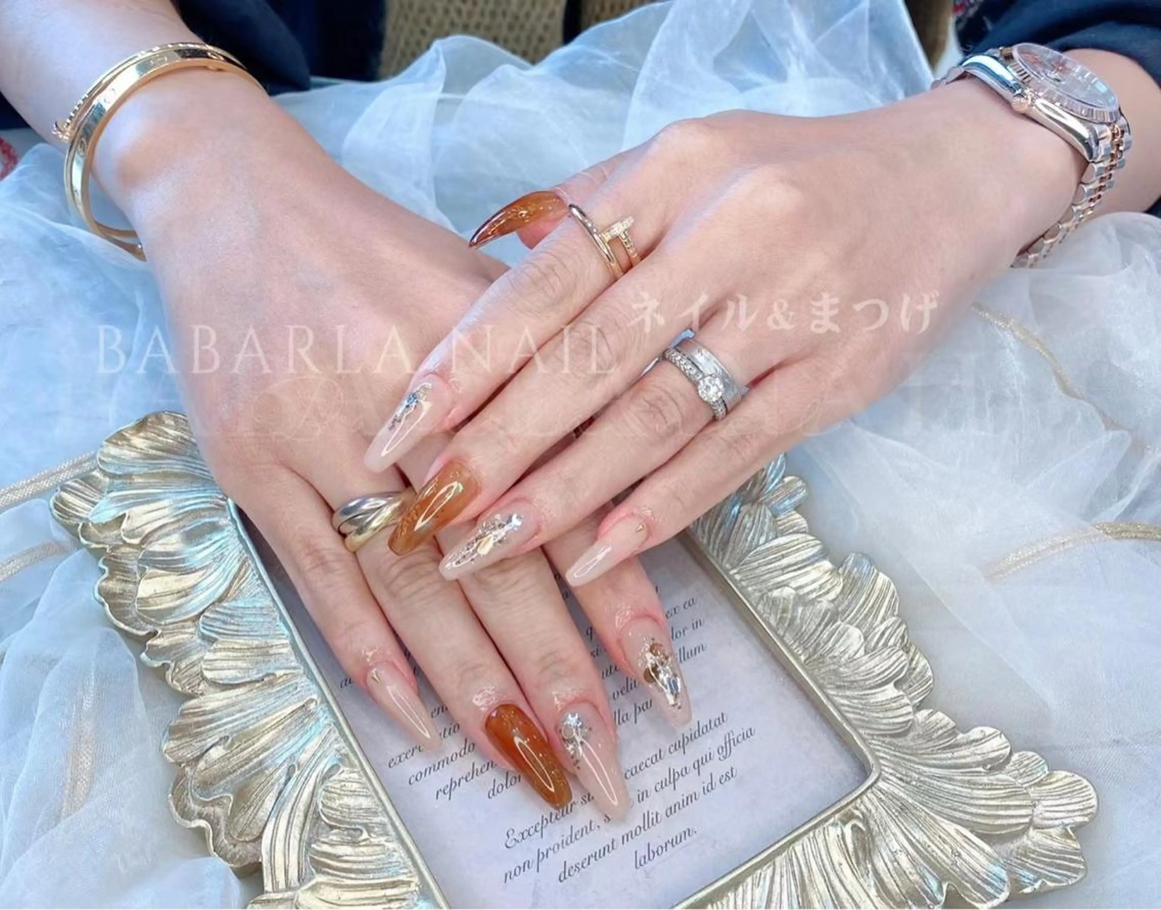 ネイル ゴールド ラメ(グリッター) Babarla nailのネイルデザイン