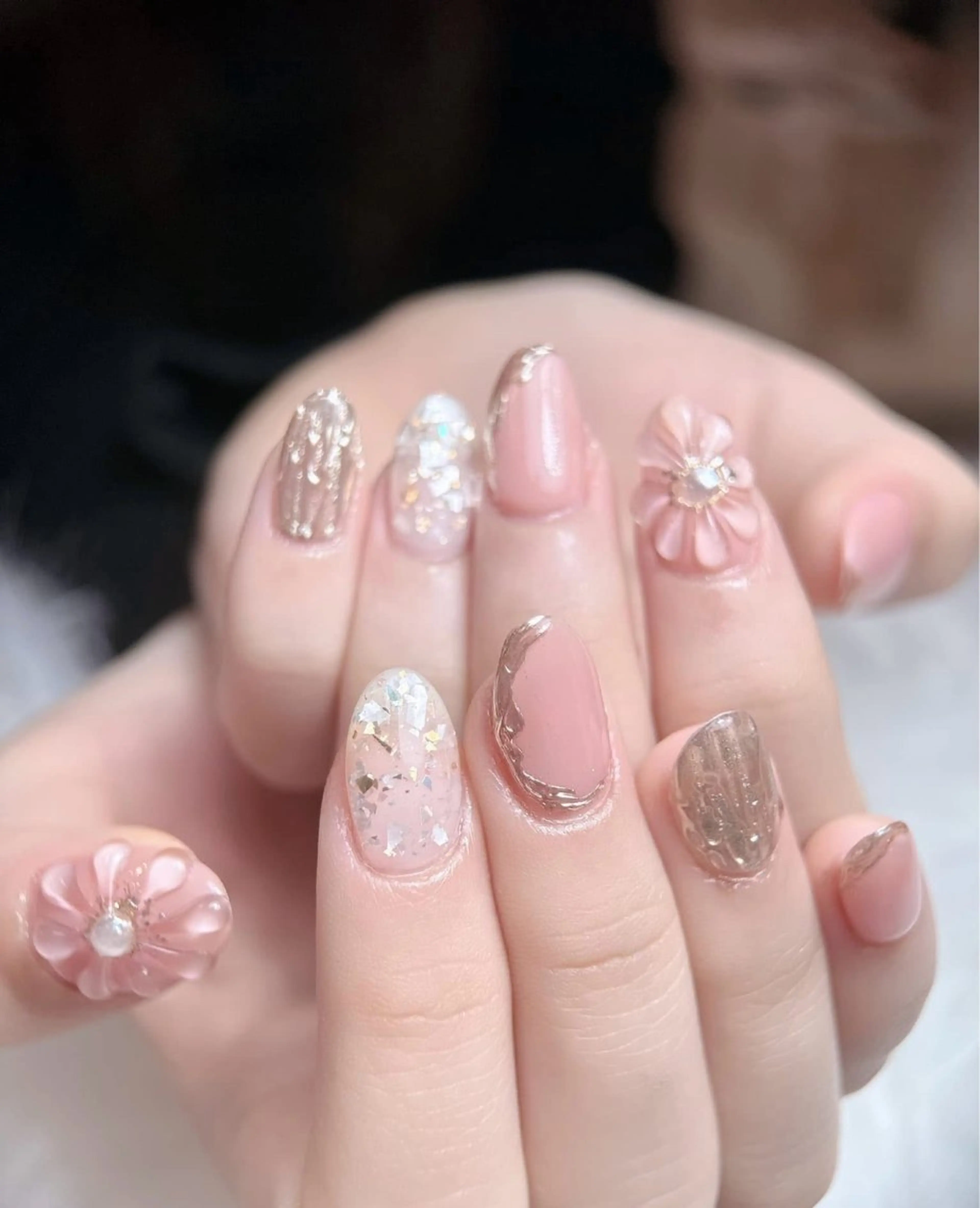 ネイル グラデーション キラキラネイル ピンク RUBY Nail 日暮里店のネイルデザイン