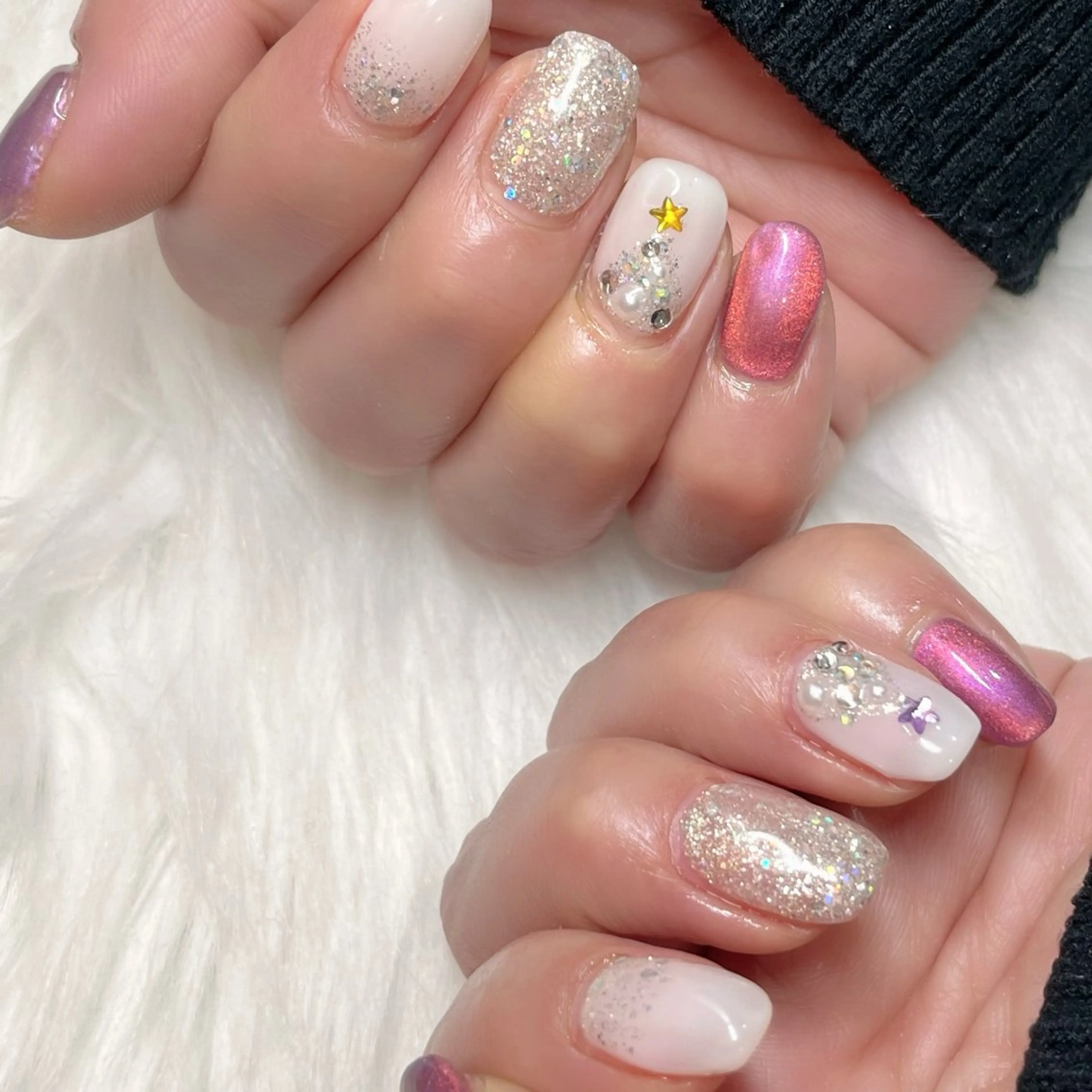 ネイル マグネットネイル 冬ネイル クリスマス はあとねいる中洲川端 ★Mieのネイルデザイン