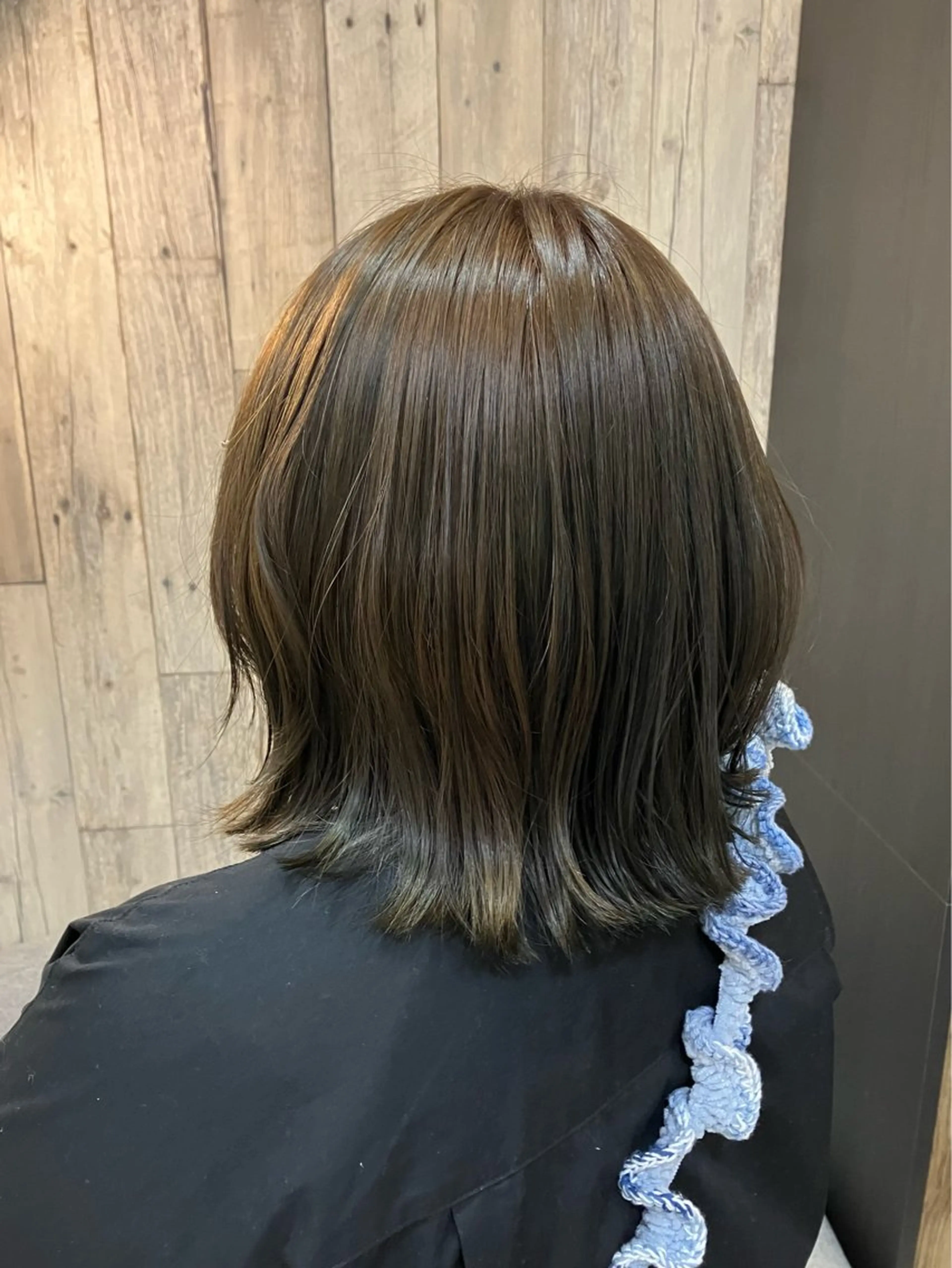 ミディアム カラー ベージュカラー オリーブベージュ 藤田 七海のヘアスタイル