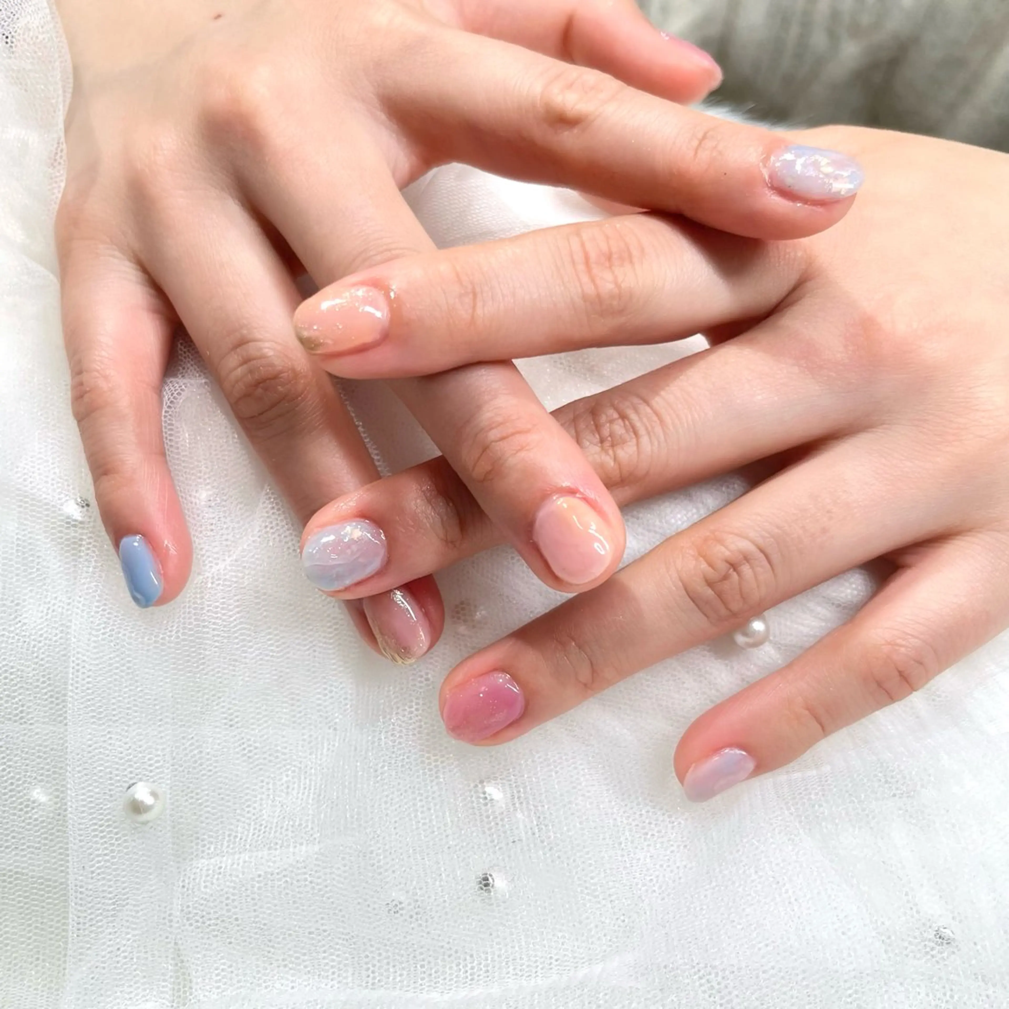 ネイル 持ち込み ニュアンスネイル ハンドネイル ビューティーサロンFeliz 浜松町店所属・Feliz Saitoのマツエク・マツパデザイン