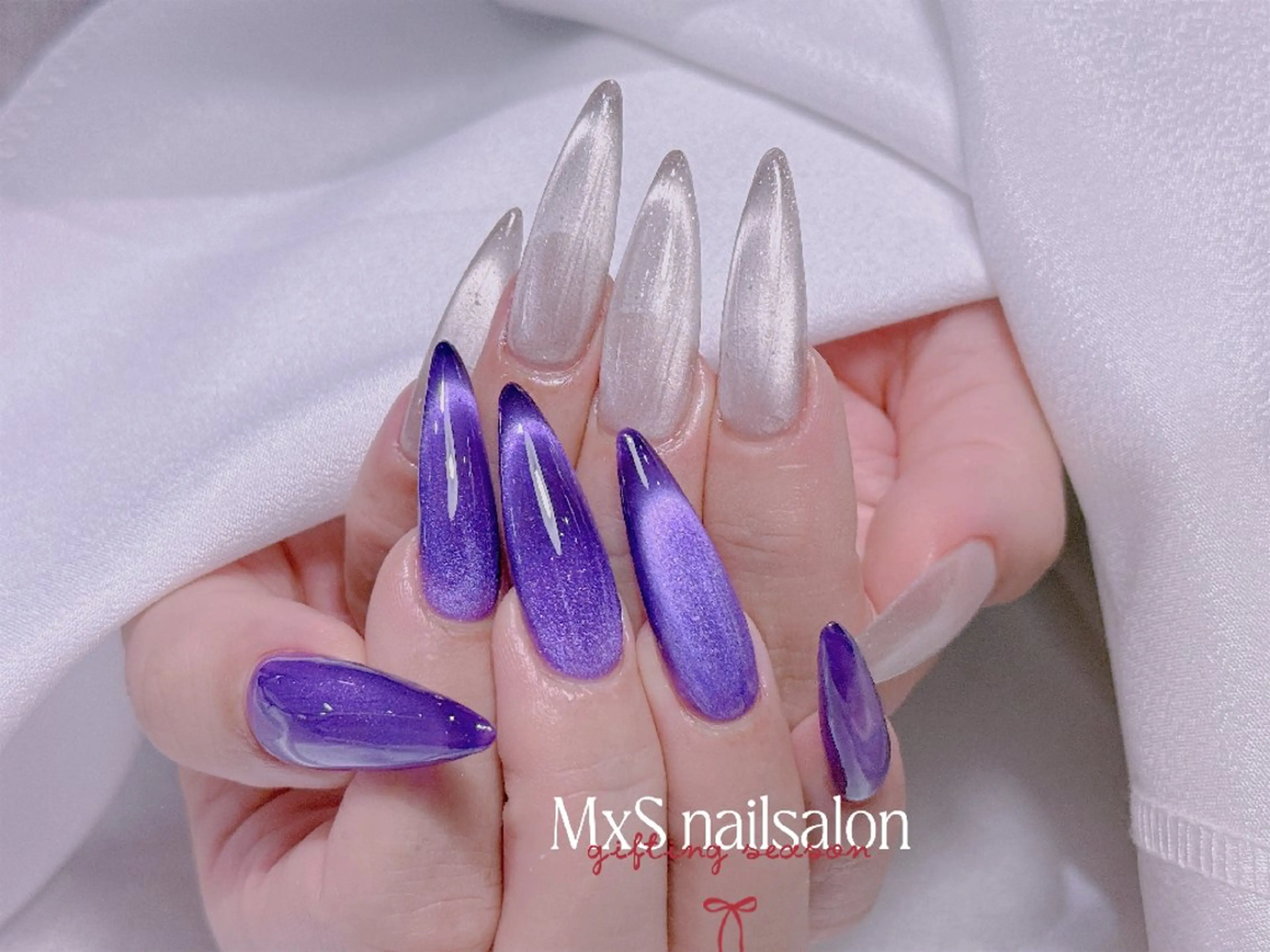 ネイル ジェルネイル 韓国ネイル マグネットネイル パラジェル バレンタイン ハンドネイル ハンドケア MxS Nail 【長さだし/フィルイン/マグネット/ワンホンネイル/韓国ネイル/パラジェル】所属・M×S Nail みなのネイルデザイン