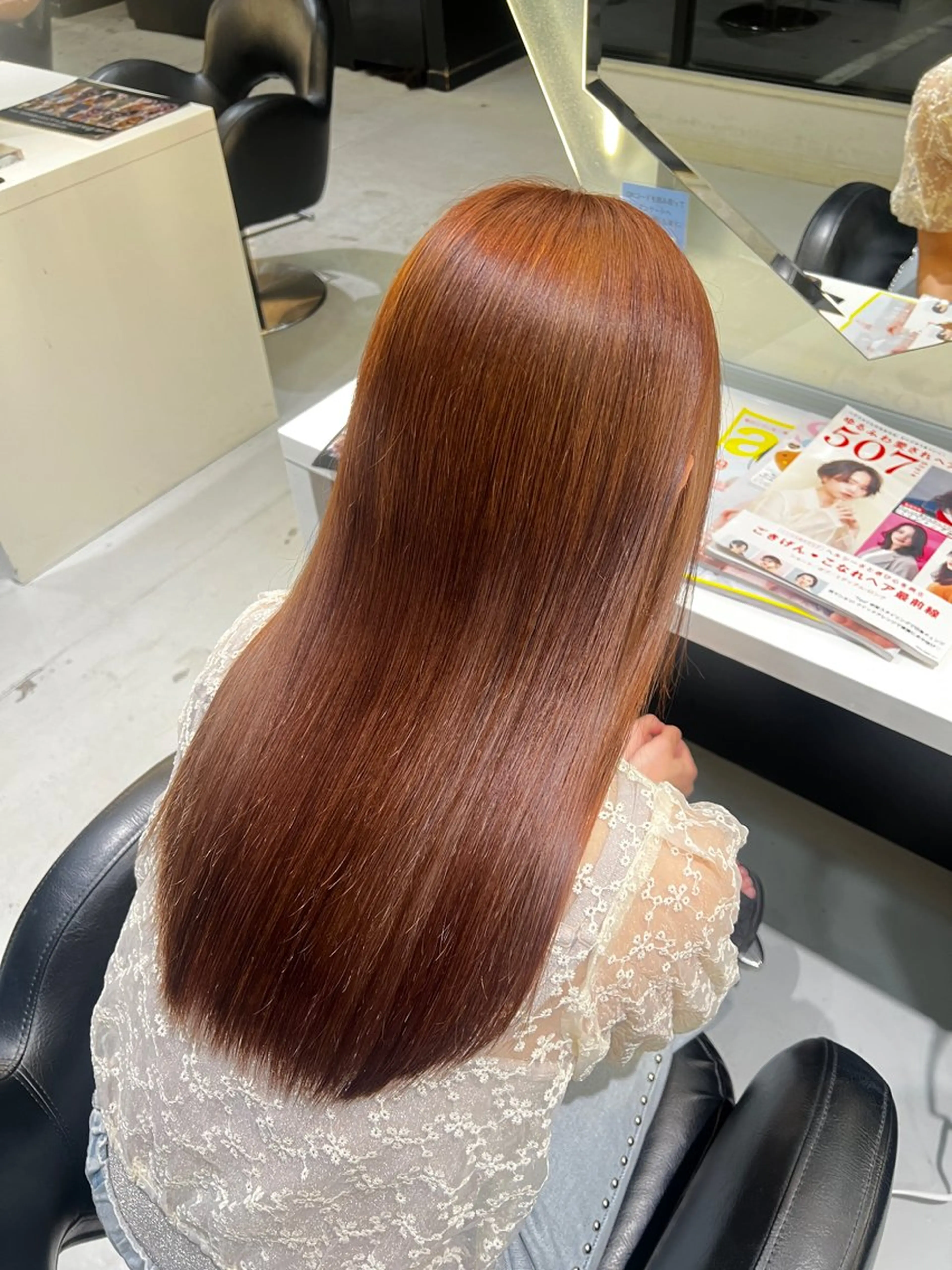 ロング 韓国風顔まわり/ベー ジュ/マツエク♡美咲のヘアスタイル