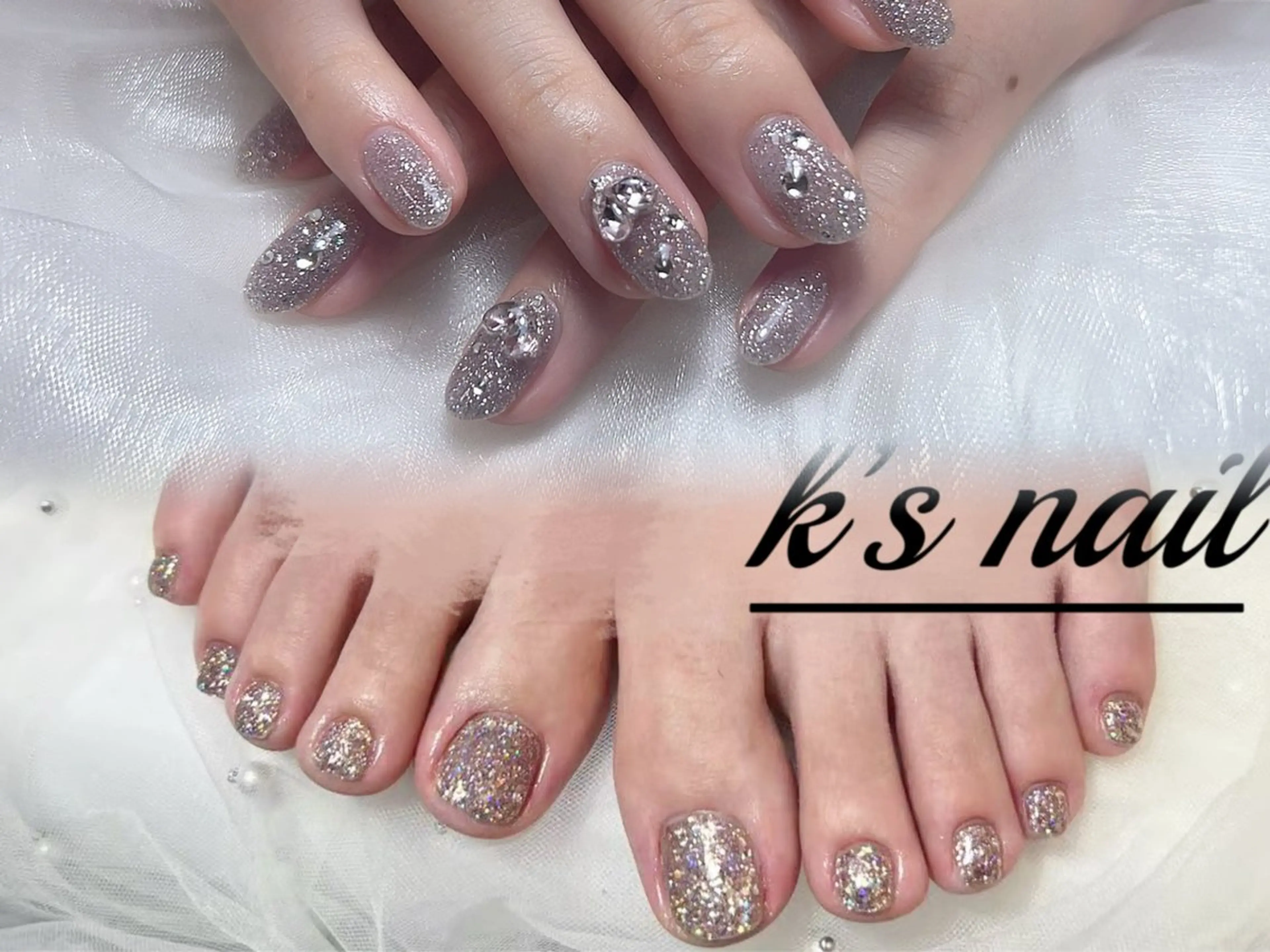 ネイル フットネイル ラメ(グリッター) ワンカラーネイル ハンドネイル フットネイル K‘s nail salonのネイルデザイン