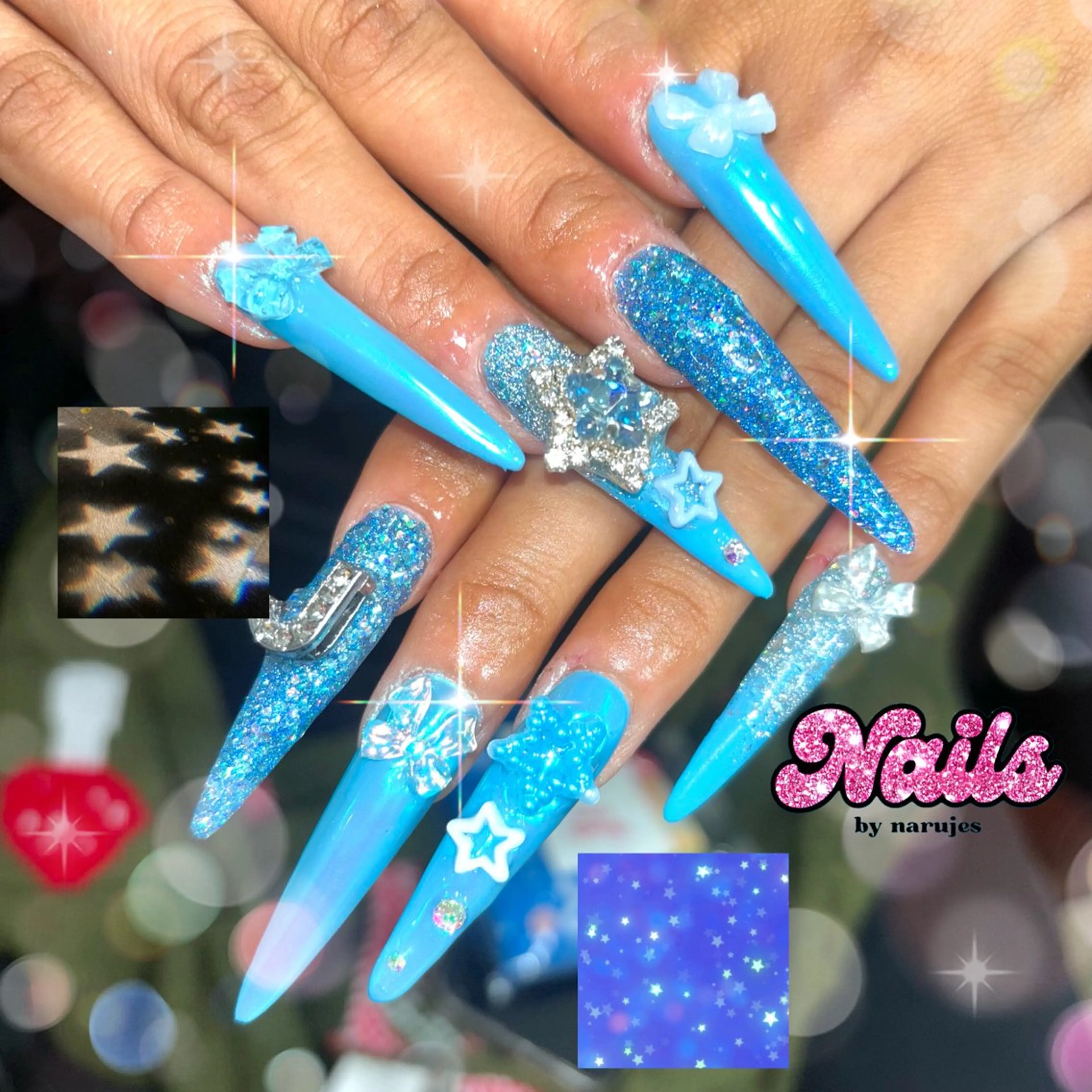 ネイル ロングネイル ハンドネイル ギャルネイル🧸💖 narujesのネイルデザイン