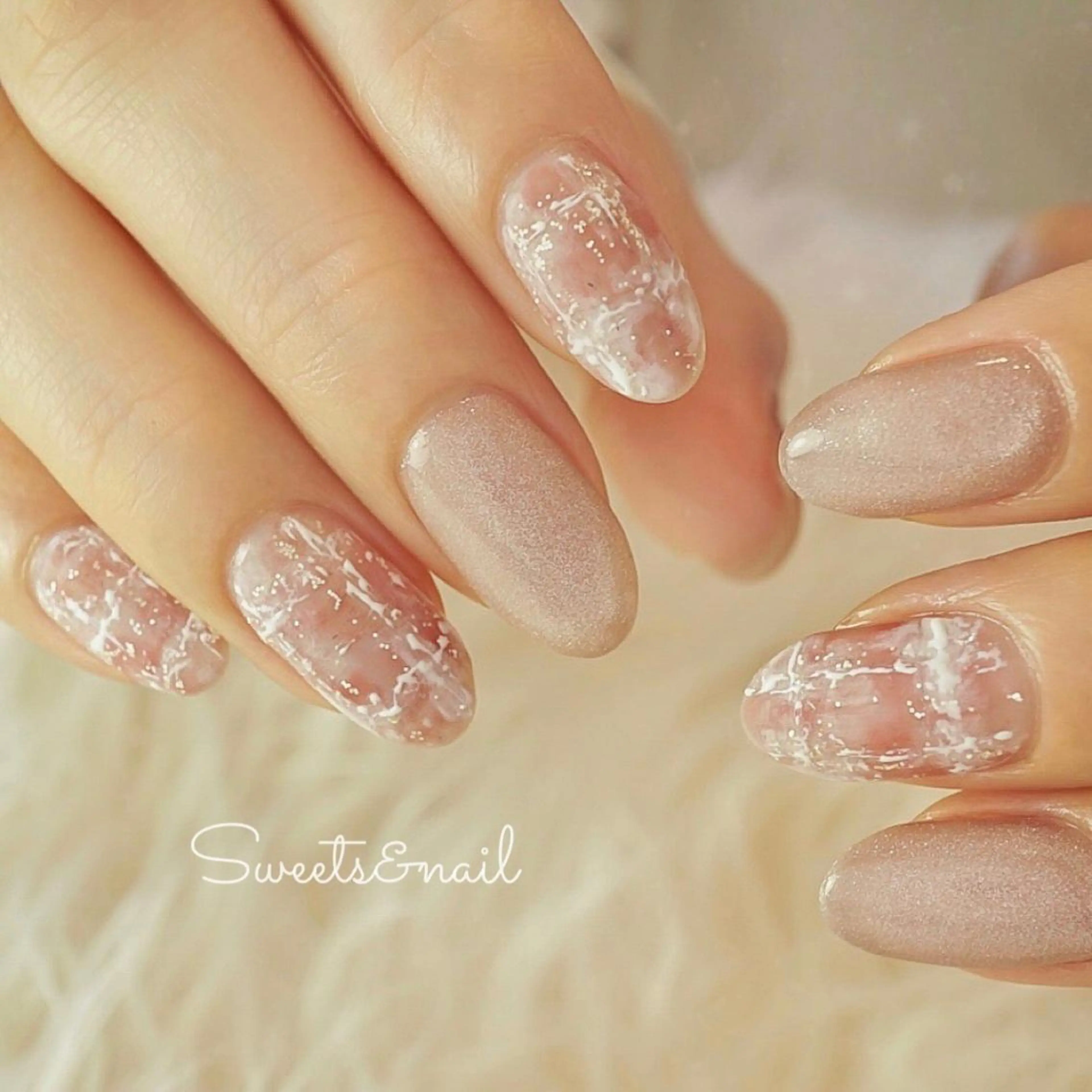 ネイル ツイードネイル Sweets& nail みなこのネイルデザイン