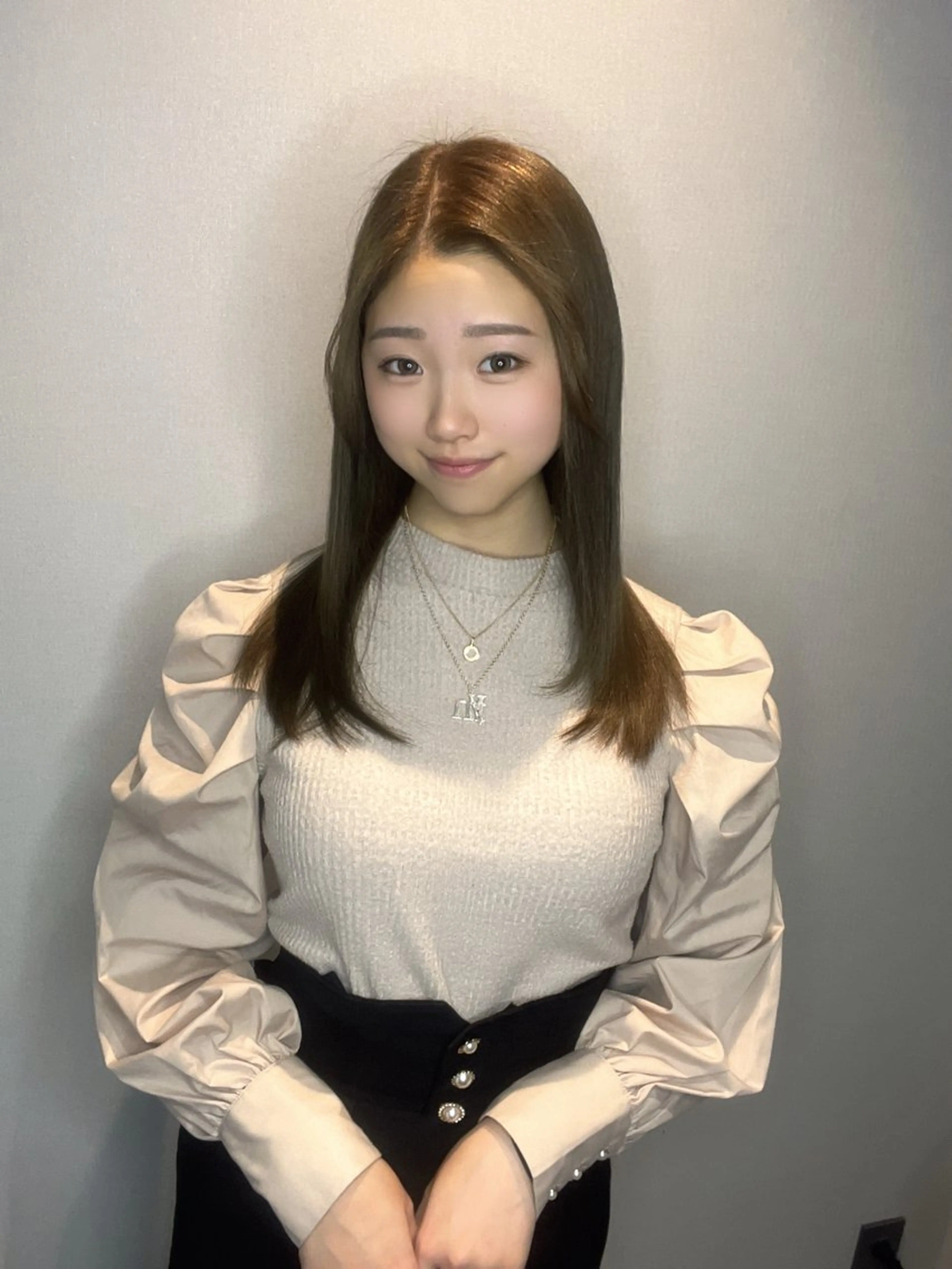 セミロング ヘアカラー トリートメント 髪質改善/shuki 韓国/代表取締役のヘアスタイル