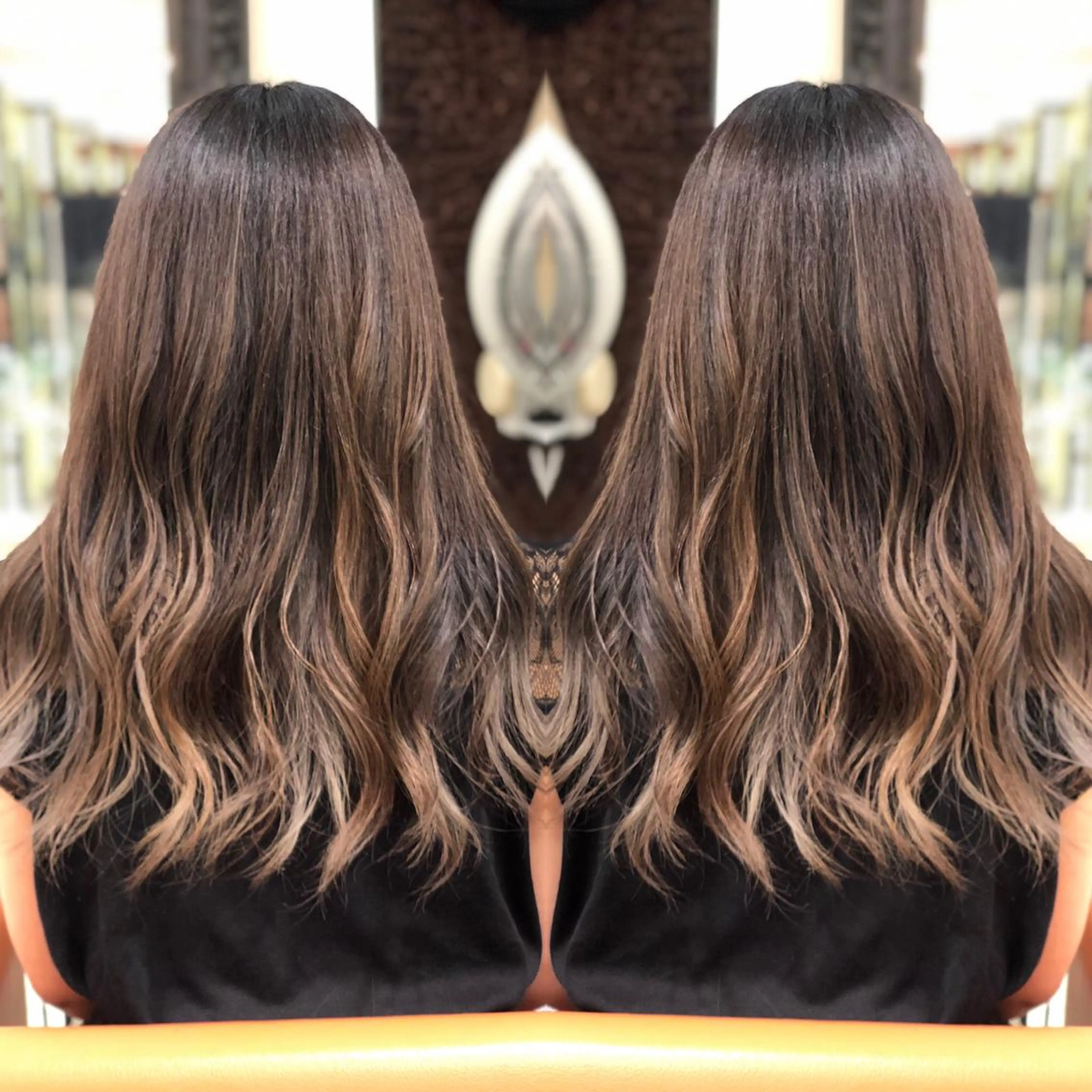 セミロング カット ヘアカラー トリートメント Y Uのヘアスタイル