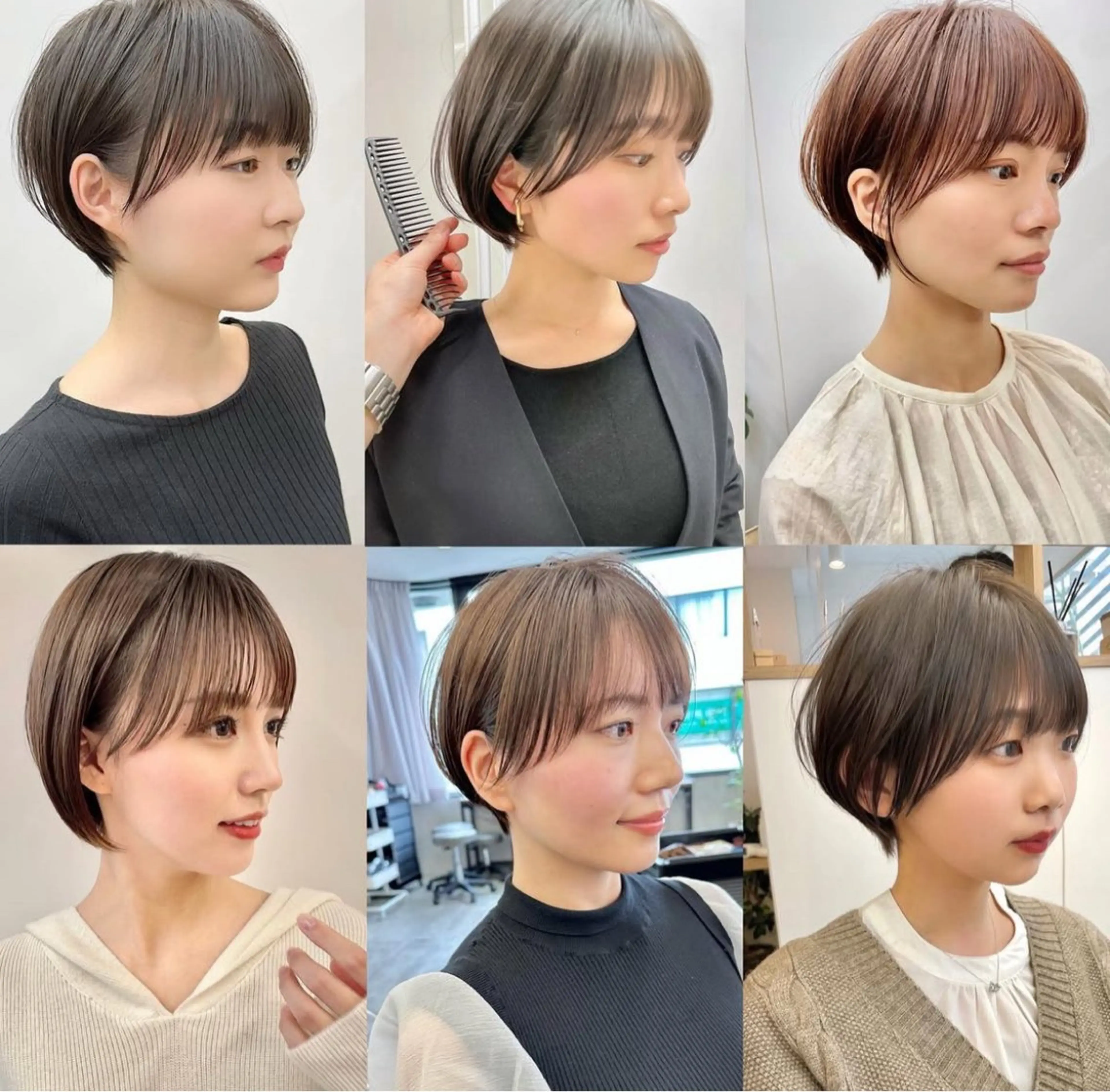 ショート カット ヘアカラー トリートメント 井上 一青のヘアスタイル