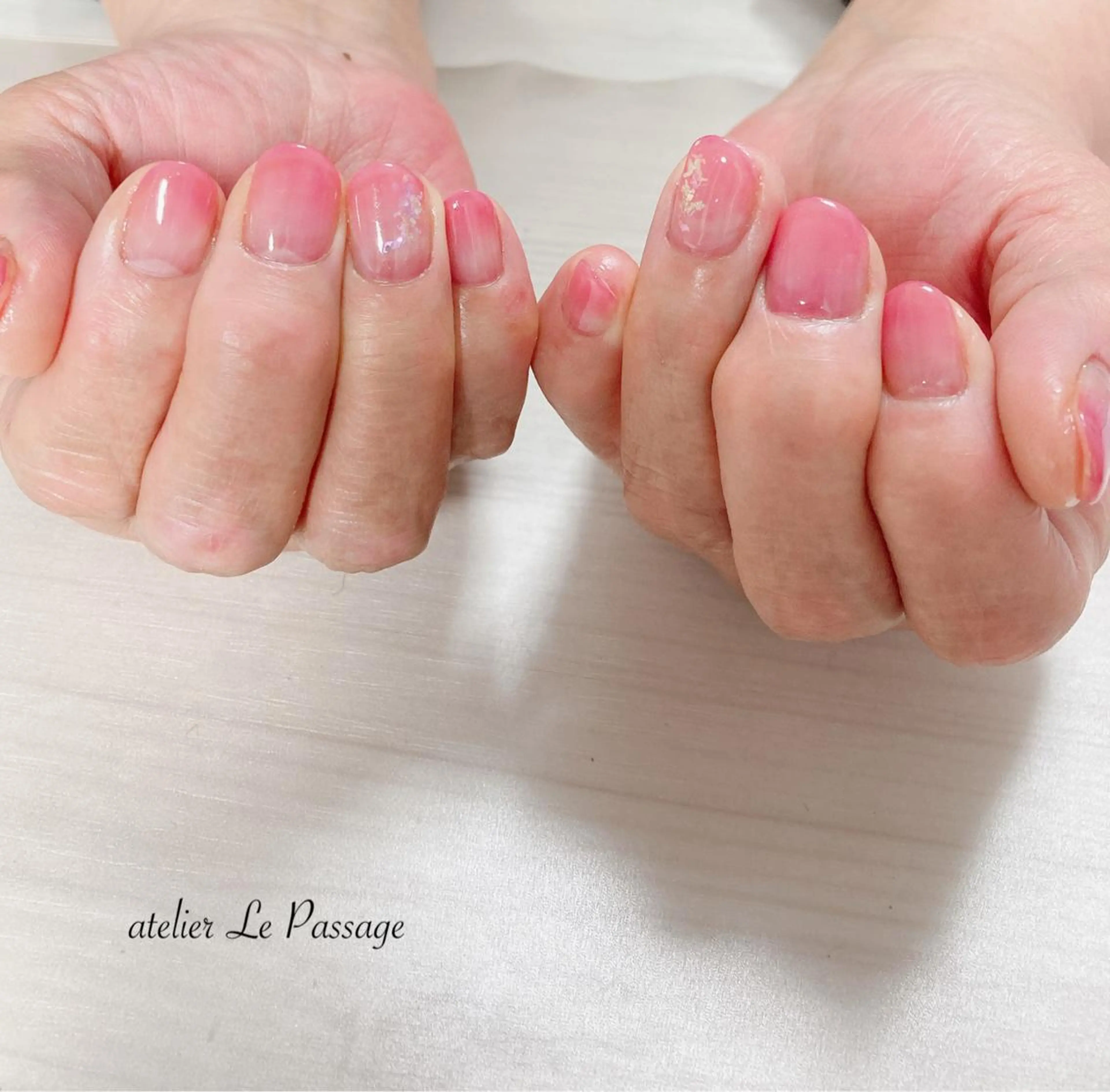 ネイル ジェルネイル オフィスネイル ワンカラーネイル パラジェル ピンク Atelier Le Passage所属・h nakatsukaのネイルデザイン