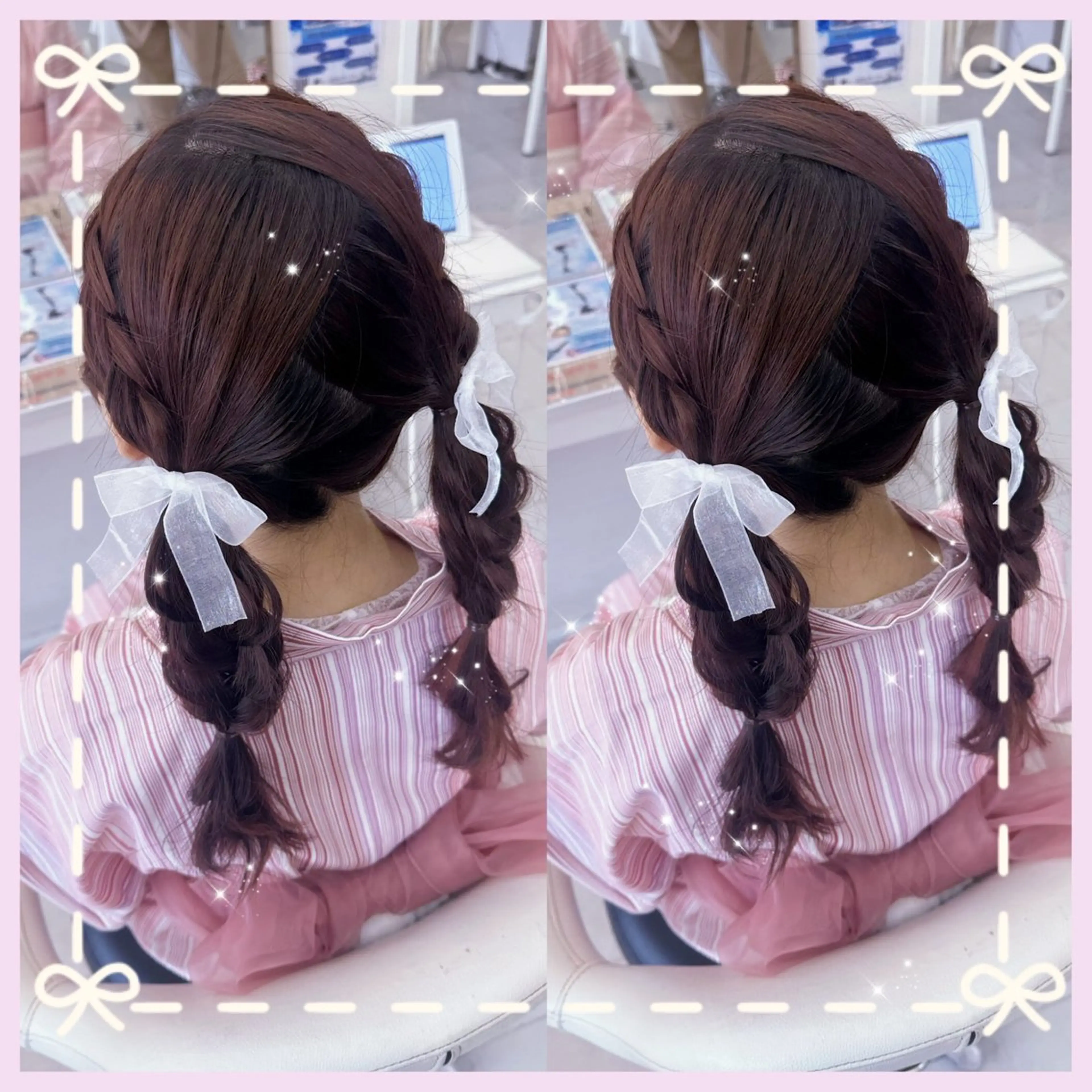 セミロング ヘアアレンジ ヘアセット エクステ♡ヘアメ 内村麻衣のヘアスタイル