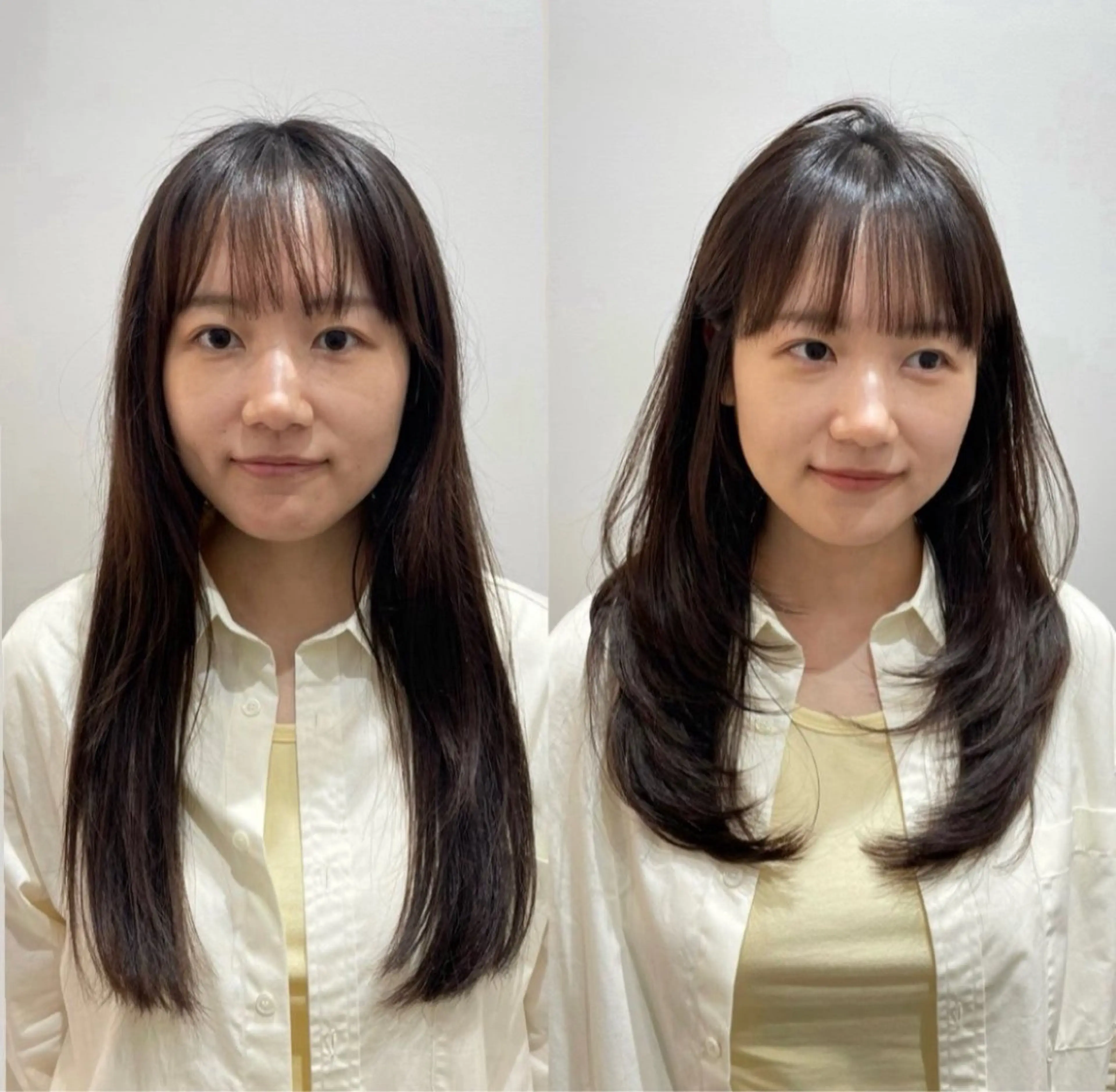 ロング ハッシュカット ハイレイヤー 韓国風ヘア レイヤーカット カット ヘアカラー トリートメント ❤︎︎韓国ヘア❤︎︎ 𝑺𝒉𝒊𝒉𝒐のヘアスタイル