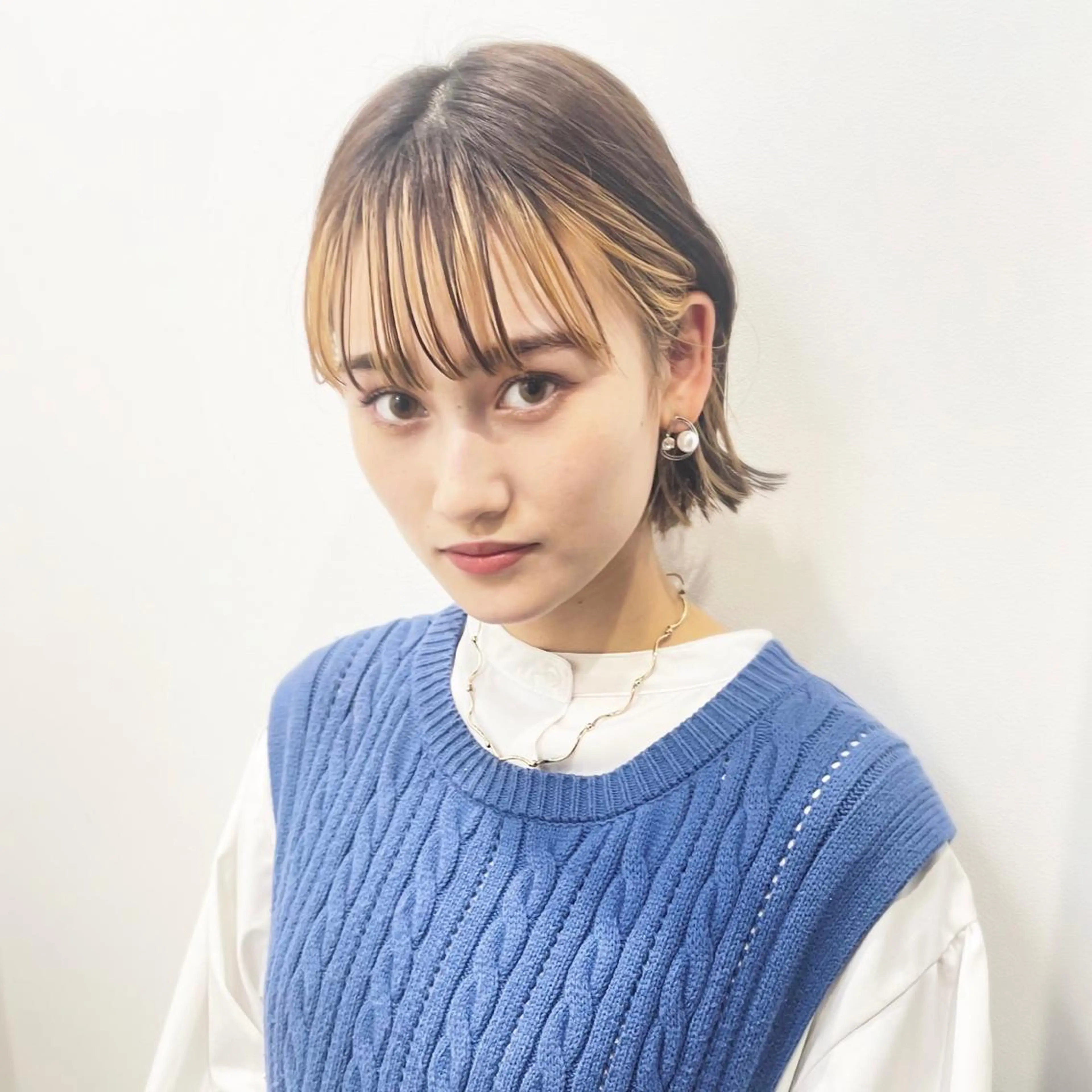 ショート カラー ミストバング デザインカラー イヤリングカラー  フェイスフレーミング インナーカラー 🦋韓国系指名No1 店長/圓山 祐也🦋のヘアスタイル
