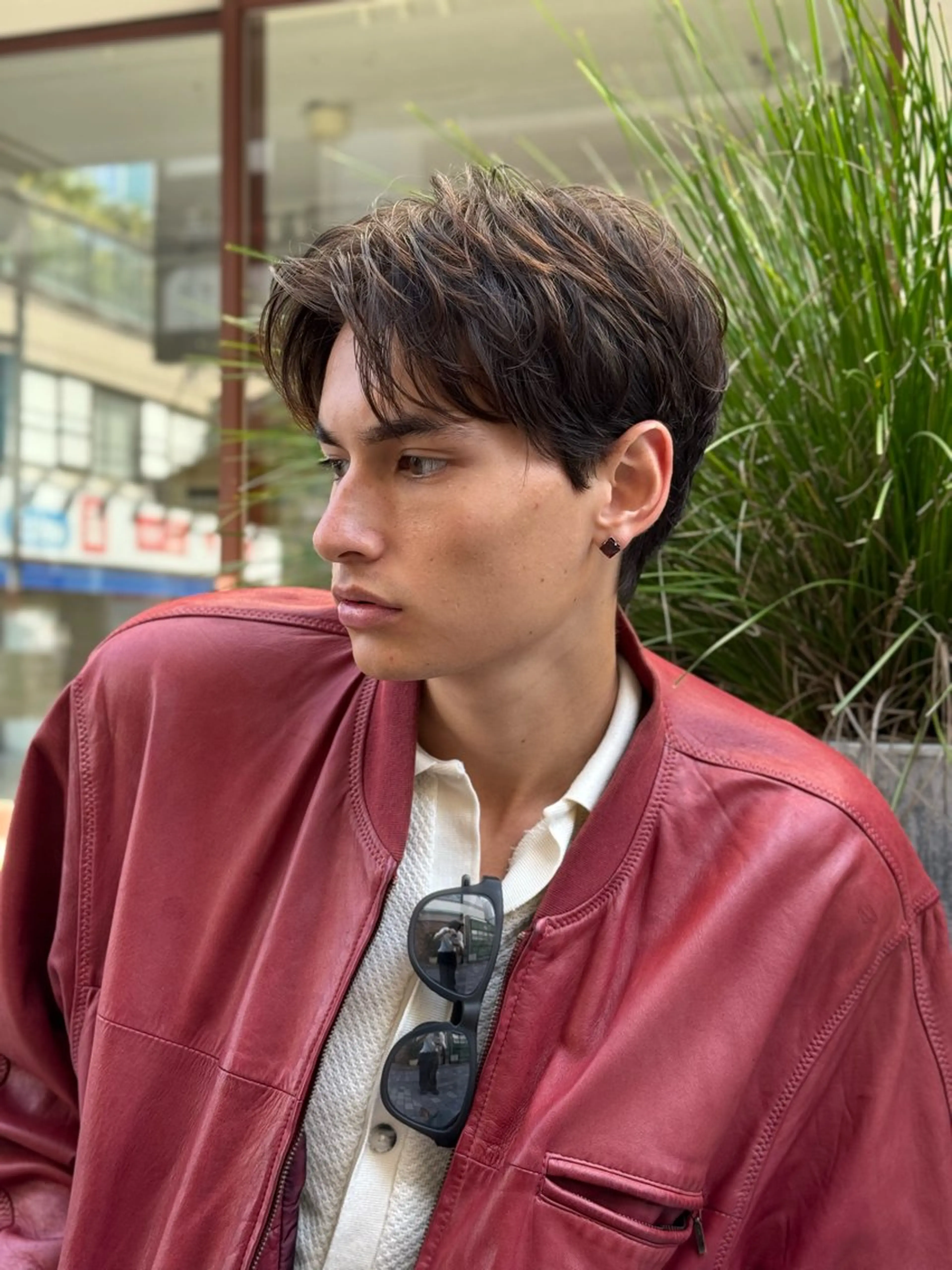 ショート パーマ メンズ メンズ職人/センター パート/富沢真斗のヘアスタイル