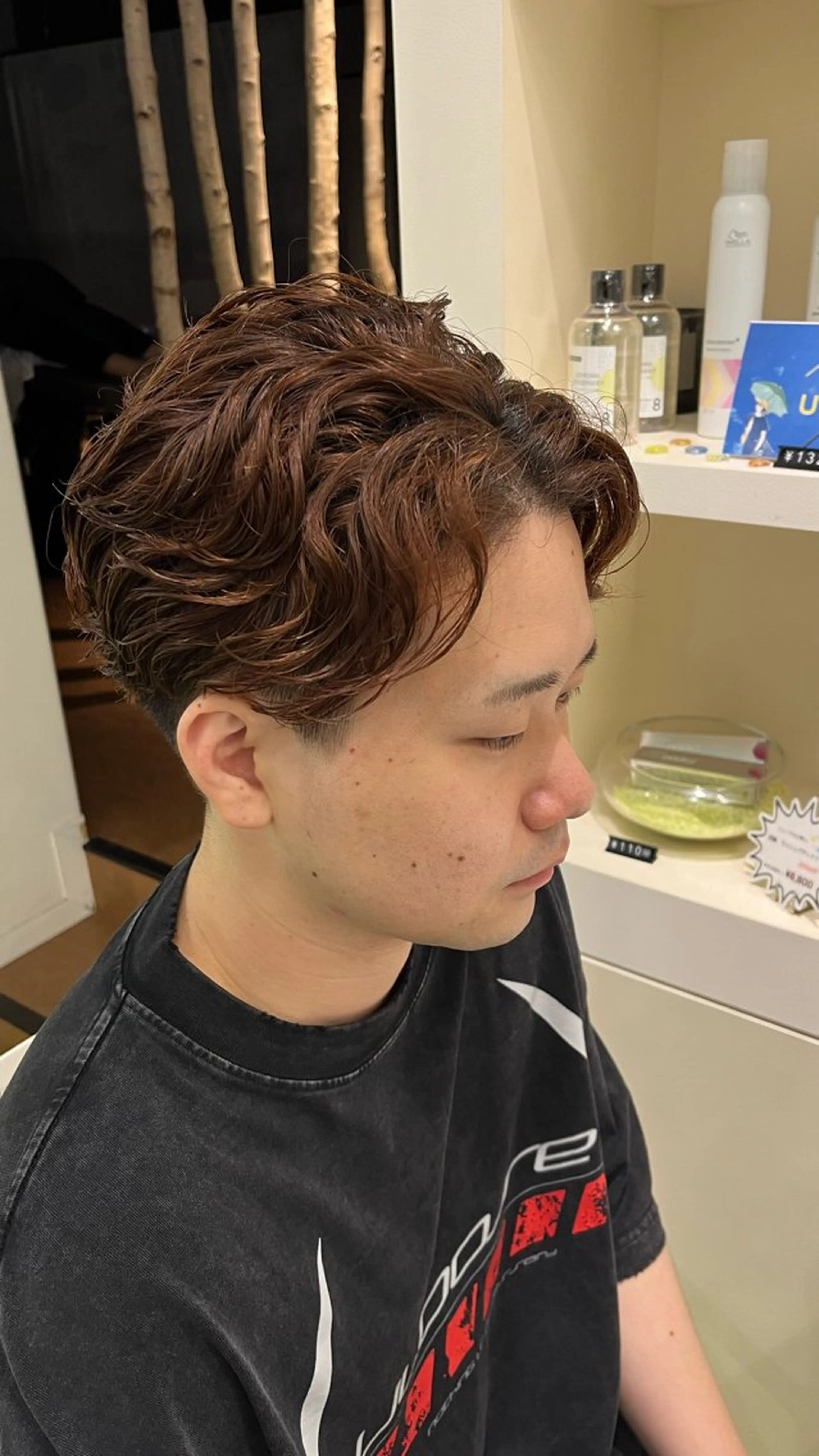 パーマ メンズ レイヤーカット/ 艶カラー/YUKAのヘアスタイル