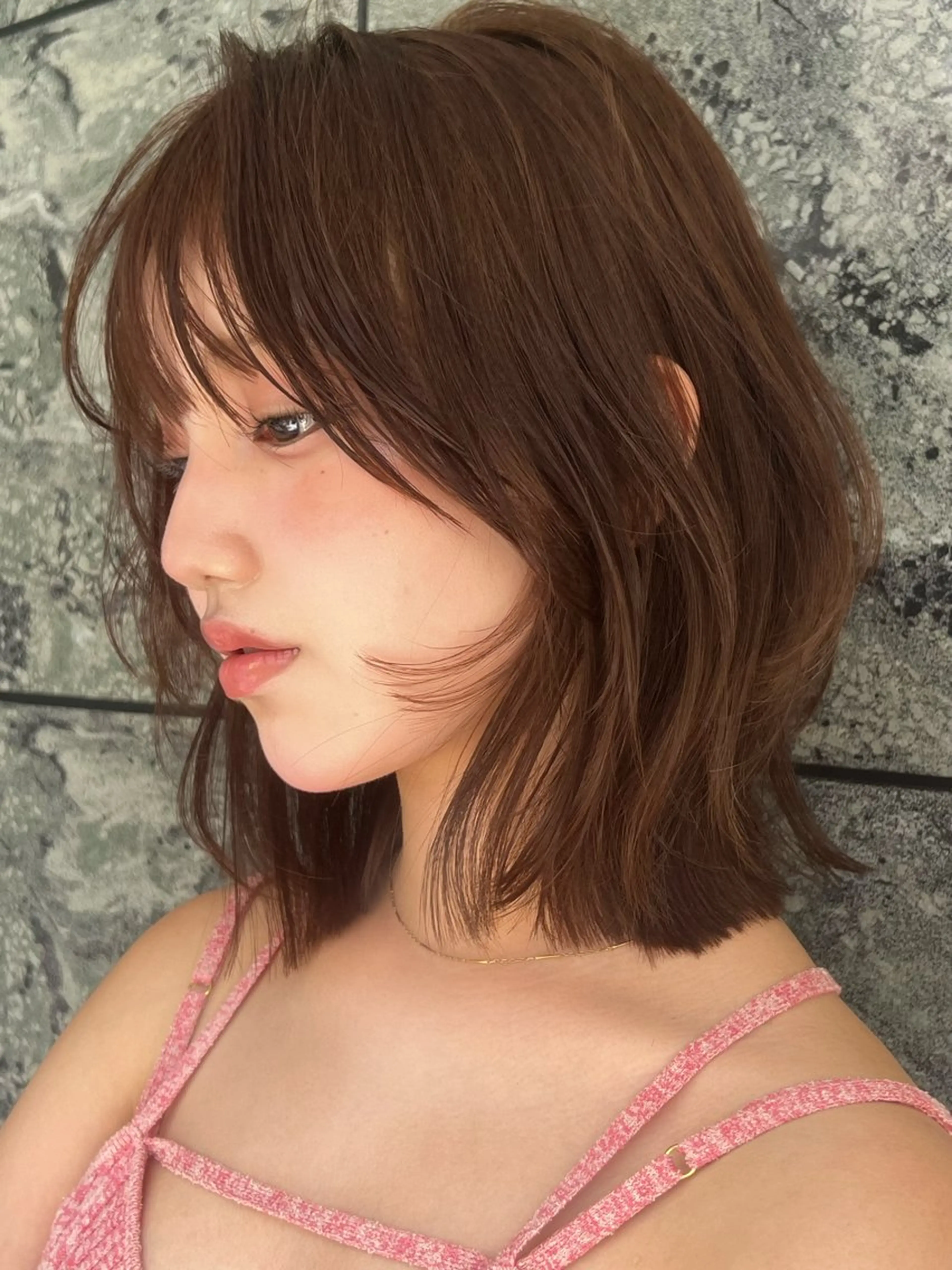 ショート カラー ボブ 顔周りカット 小顔カット 小顔ボブ jilblanカホのヘアスタイル