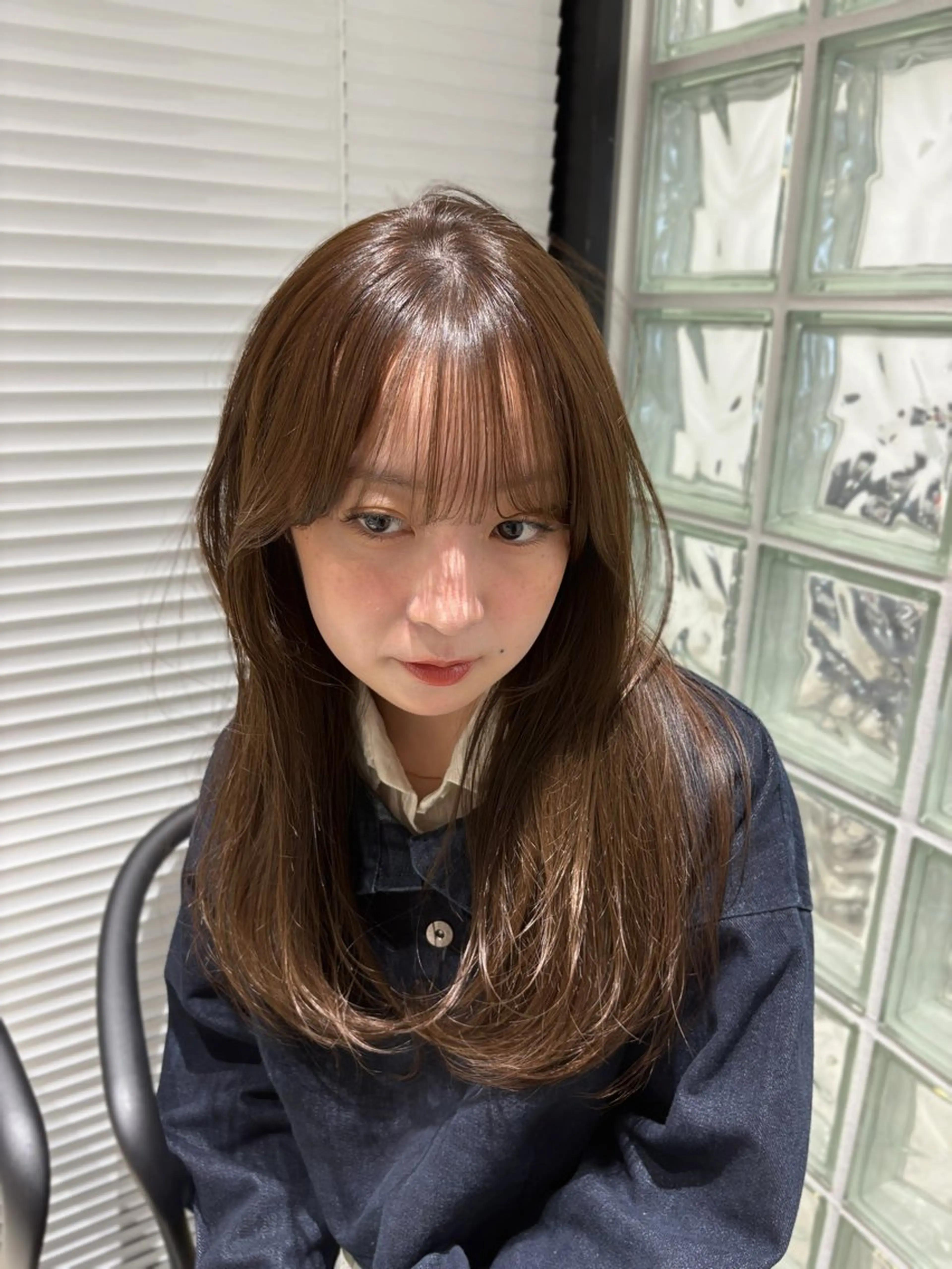 ロング カラー ベージュカラー ブリーチ 透明感カラー ダブルカラー ブリーチなしカラー 原 菜帆のヘアスタイル