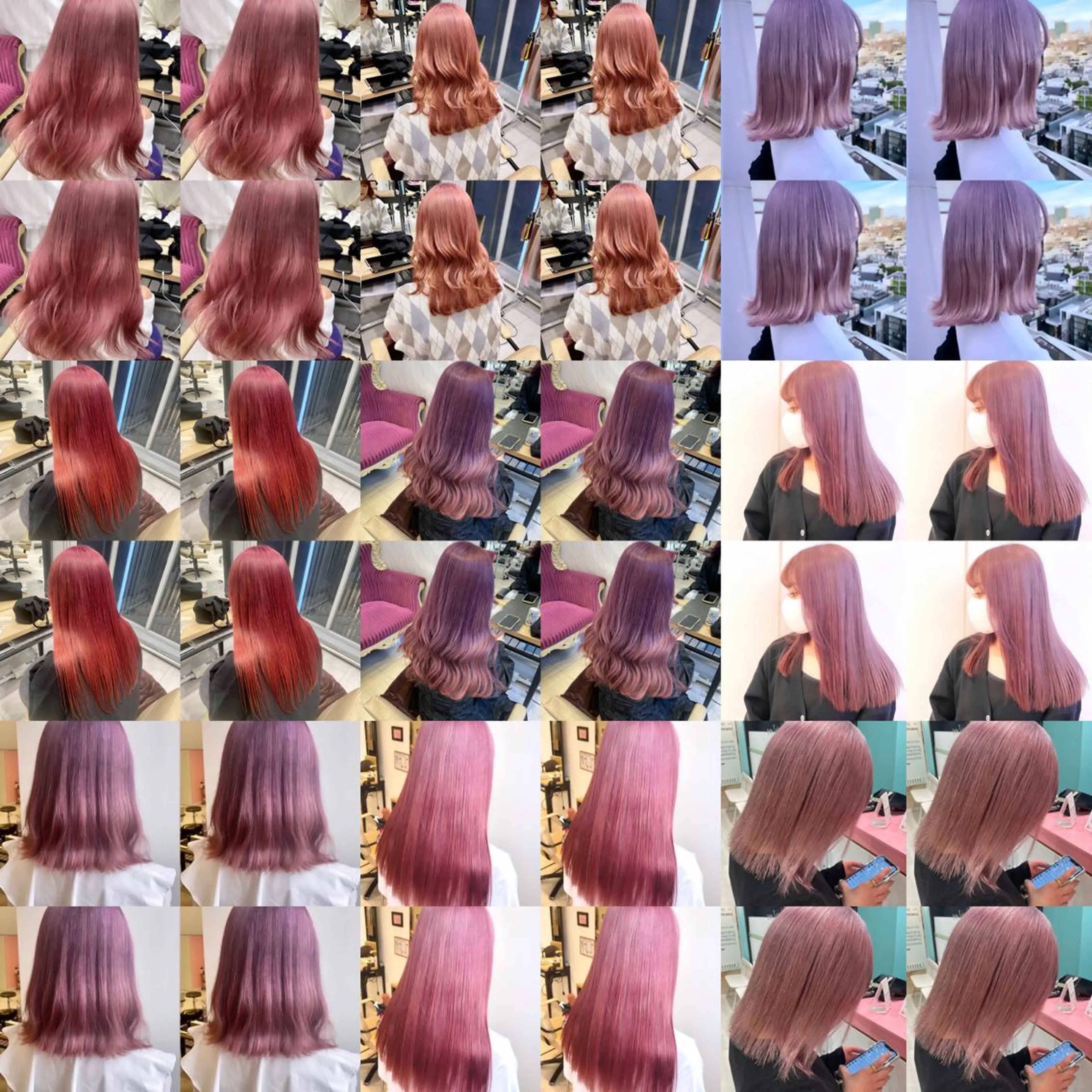 ミディアム カラー ハッシュカット レイヤー池袋のヘアスタイル