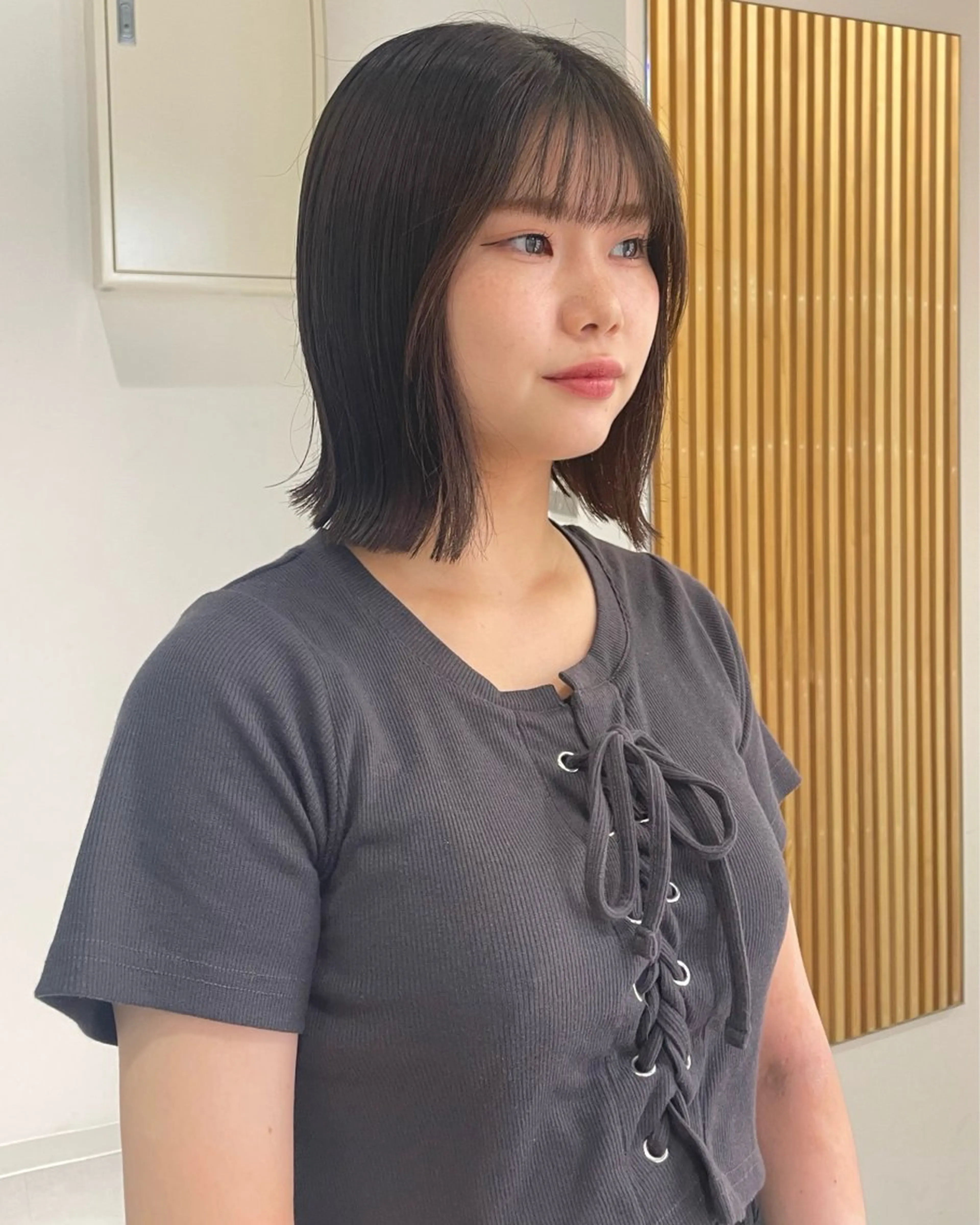 ミディアム パーマ デザインパーマ/ 艶カラー/ボブのヘアスタイル