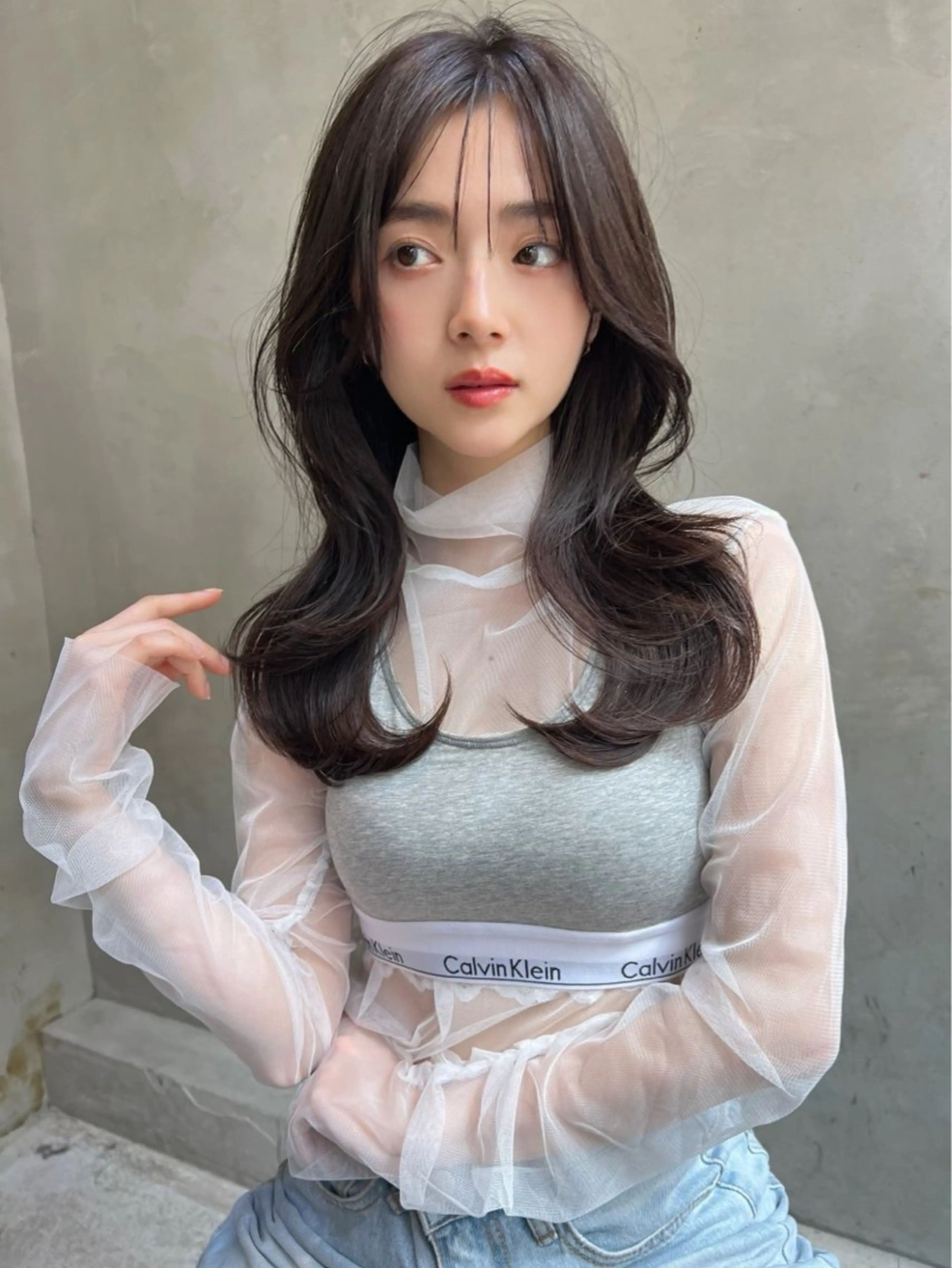 セミロング カラー ヘアアレンジ 🫧似合わせ／透明感 カラー🫧　ハルヒのヘアスタイル