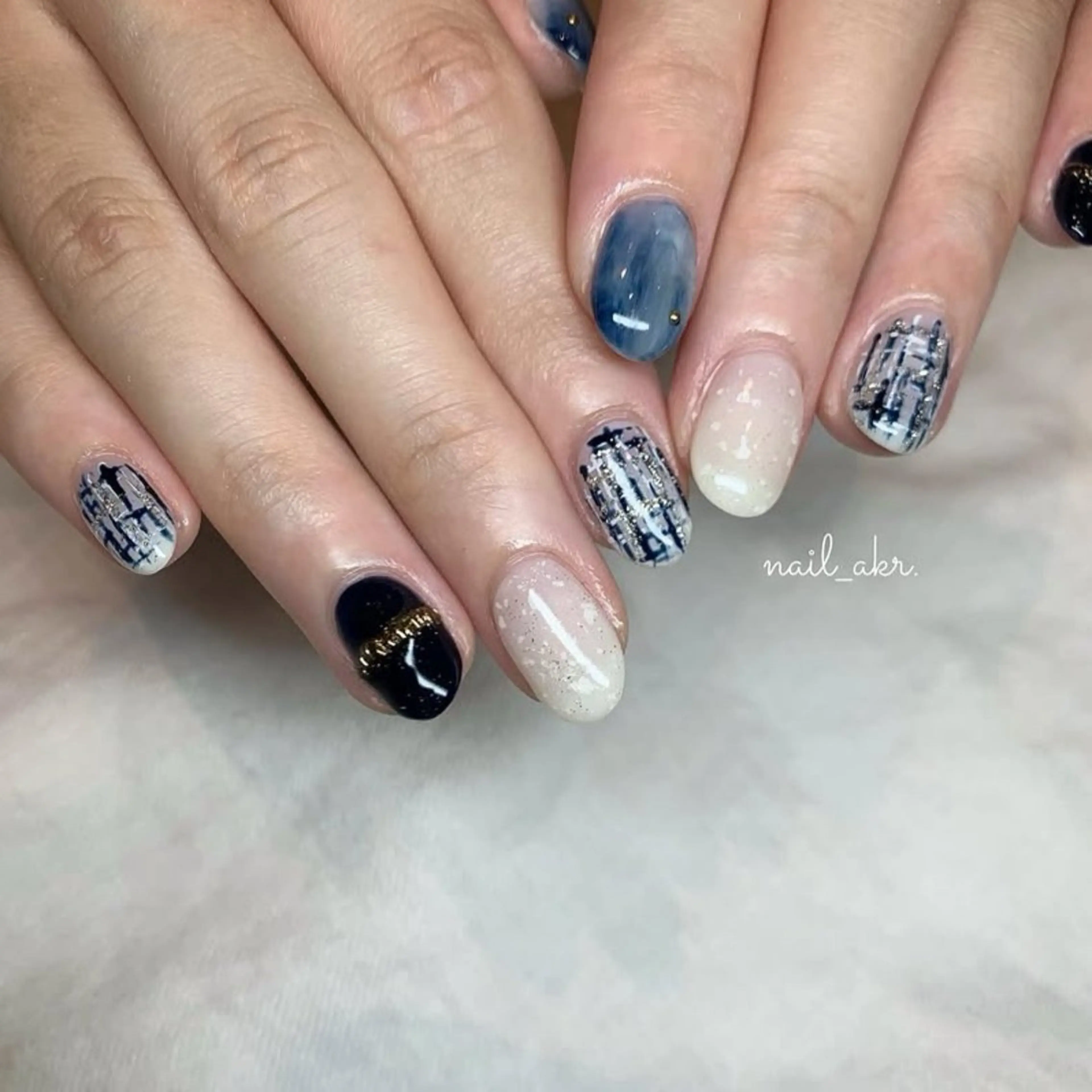 ネイル ツイードネイル nailAVANCE akariのネイルデザイン