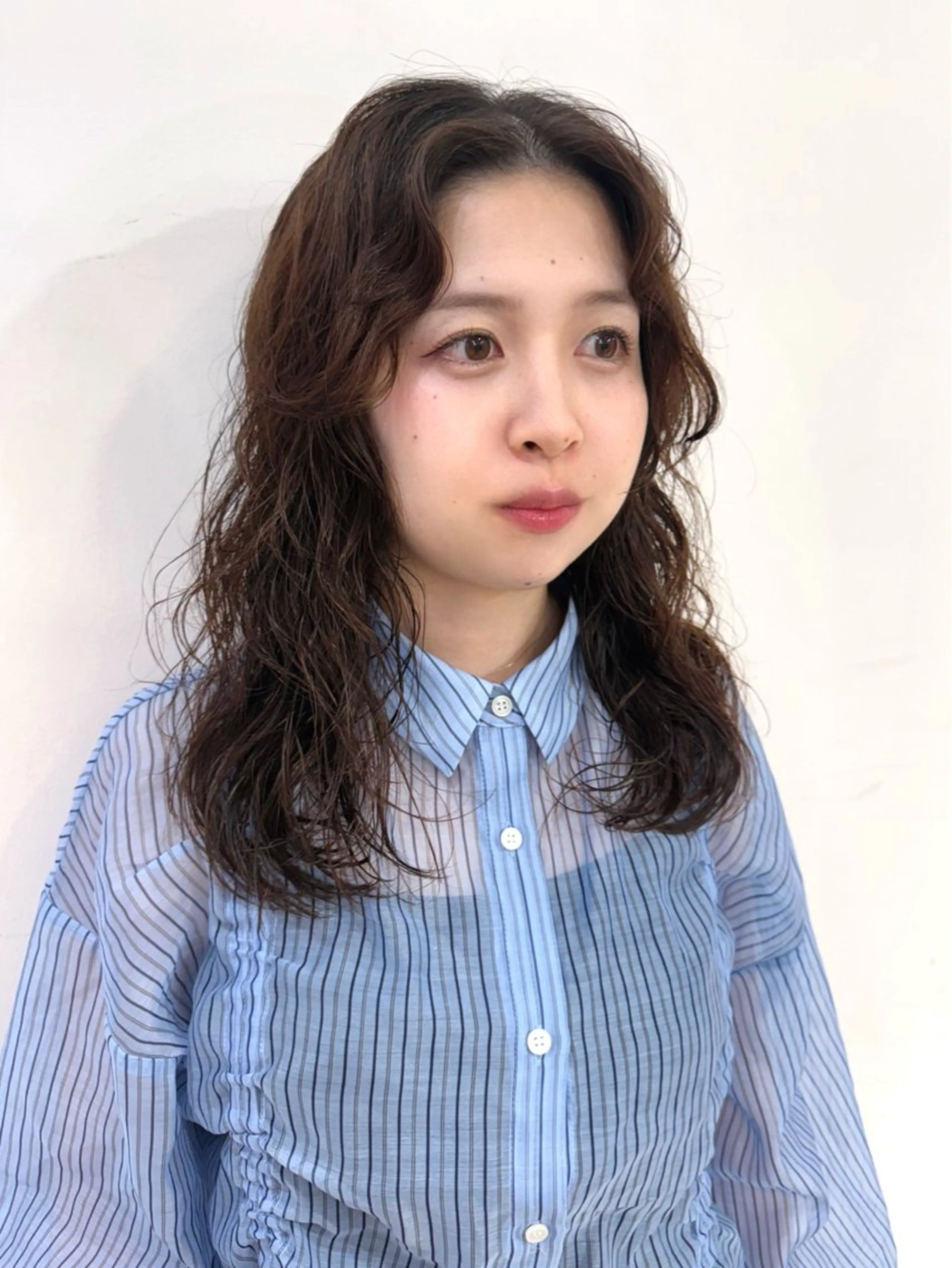 セミロング パーマ 韓国ヘア 🎀華澄のヘアスタイル