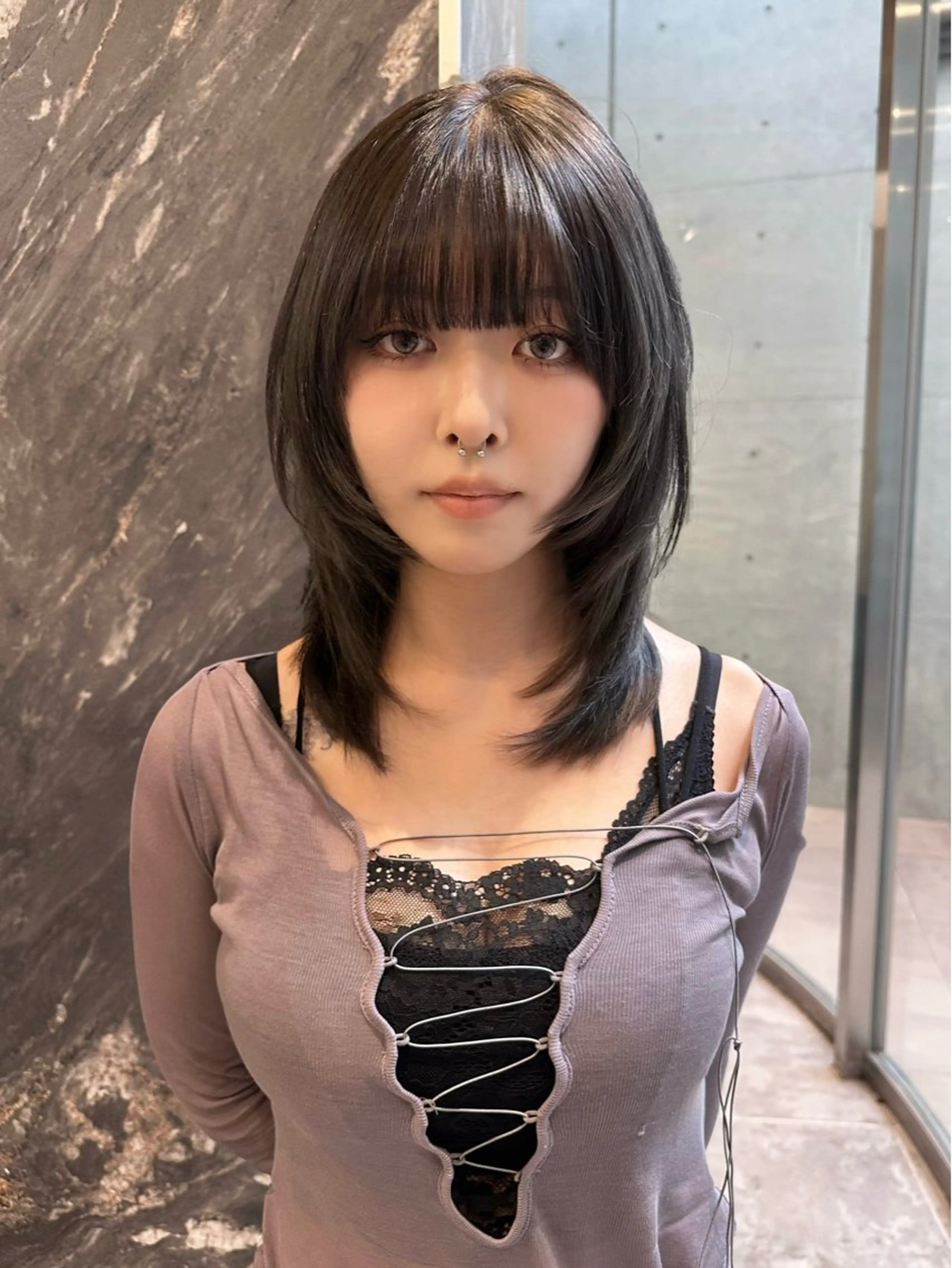 セミロング レイヤーカット カット RiA/髪質改善/ レイヤーカットのヘアスタイル