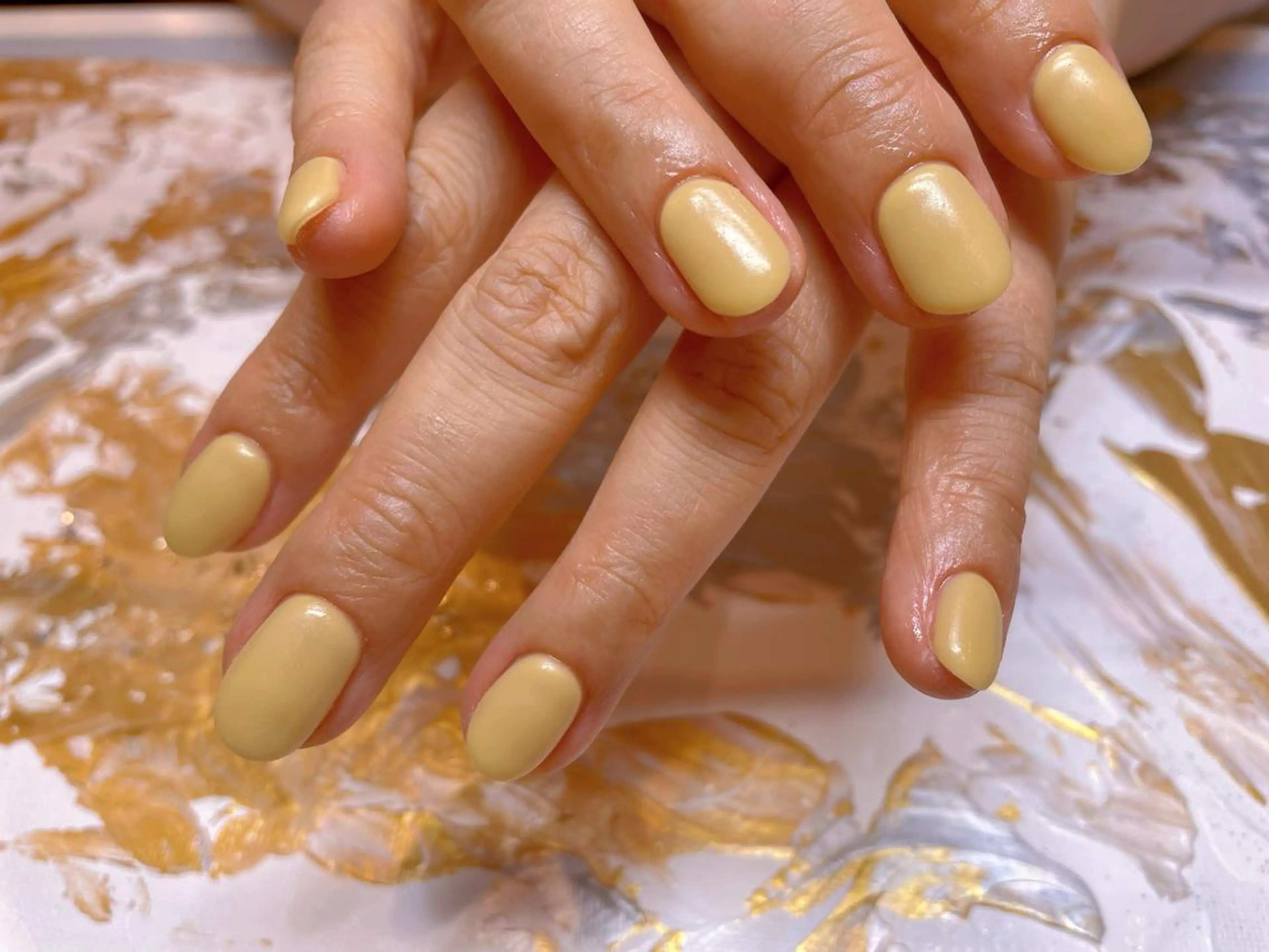 ネイル マットネイル 黄色 ハンドネイル ネイリスト ❄️ユキ❄️のネイルデザイン