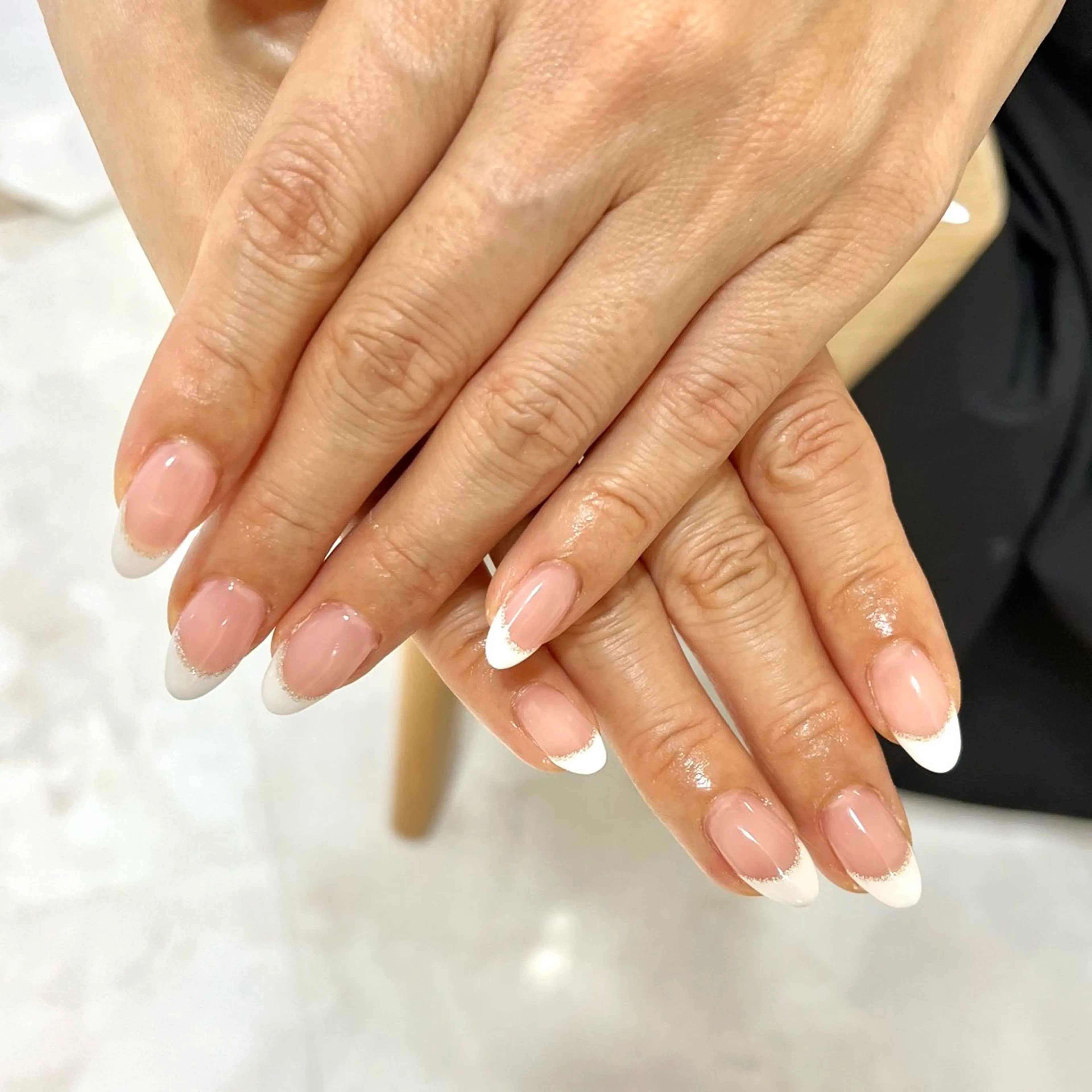 ネイル フレンチネイル ラメ(グリッター) One’Ness所属・One’Ness Nana🤍のネイルデザイン