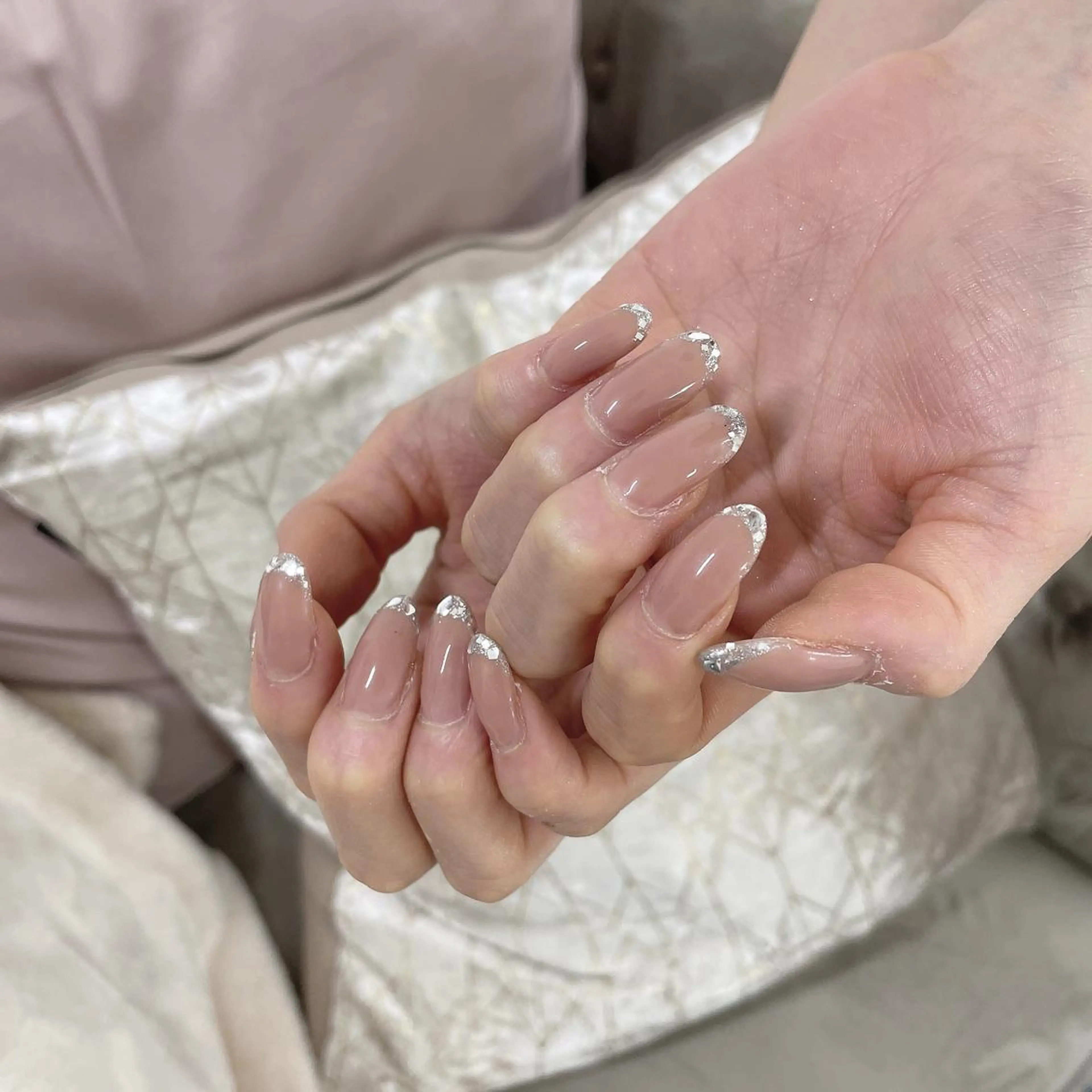 ネイル フレンチネイル ガラスフレンチ private EMILIA/横浜のネイルデザイン