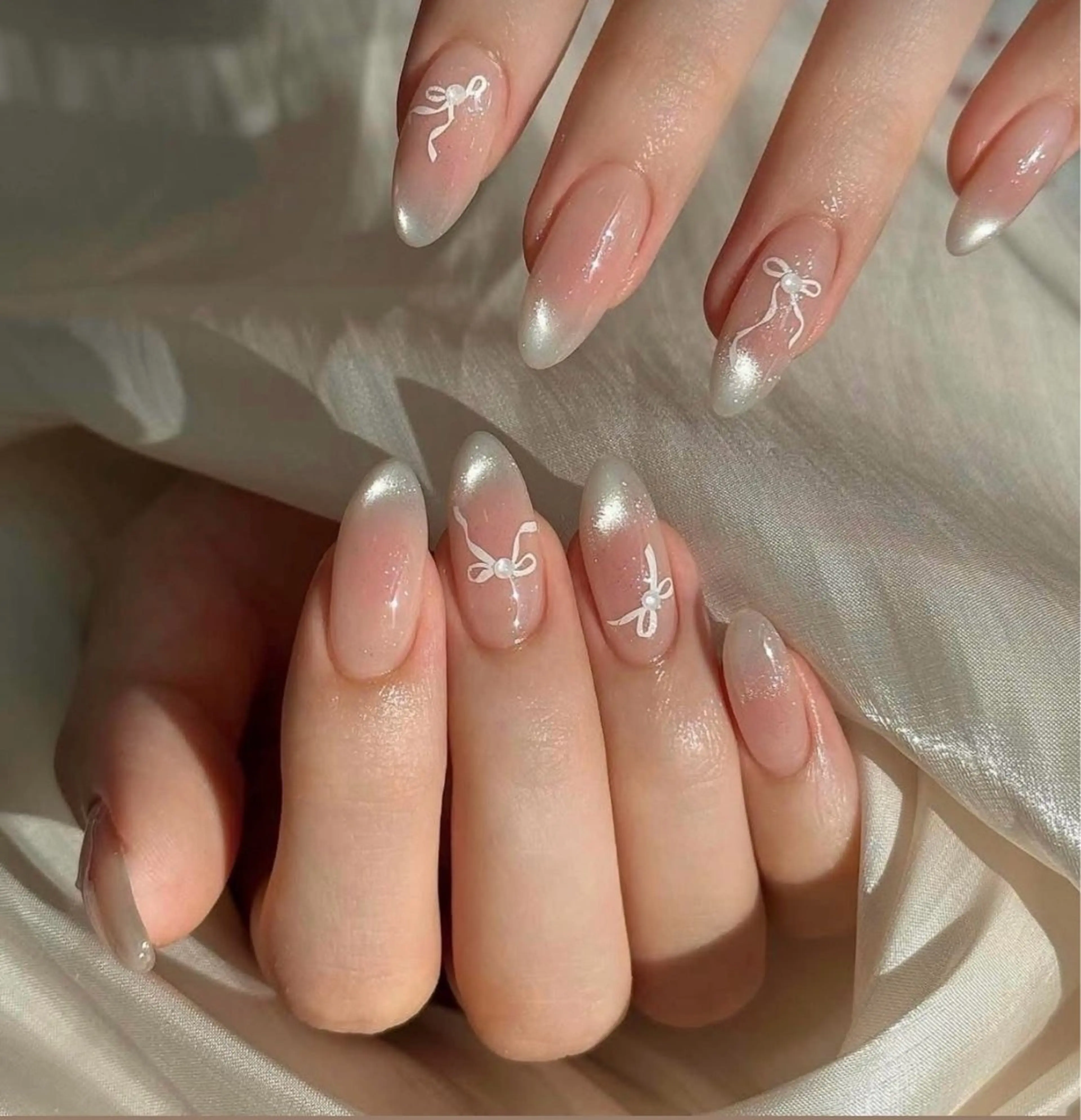 ネイル アートネイル 長さ出し フレンチネイル ジェルネイル 韓国ネイル Kawaii Nail Salon所属・YURI NAIL NARITAのネイルデザイン