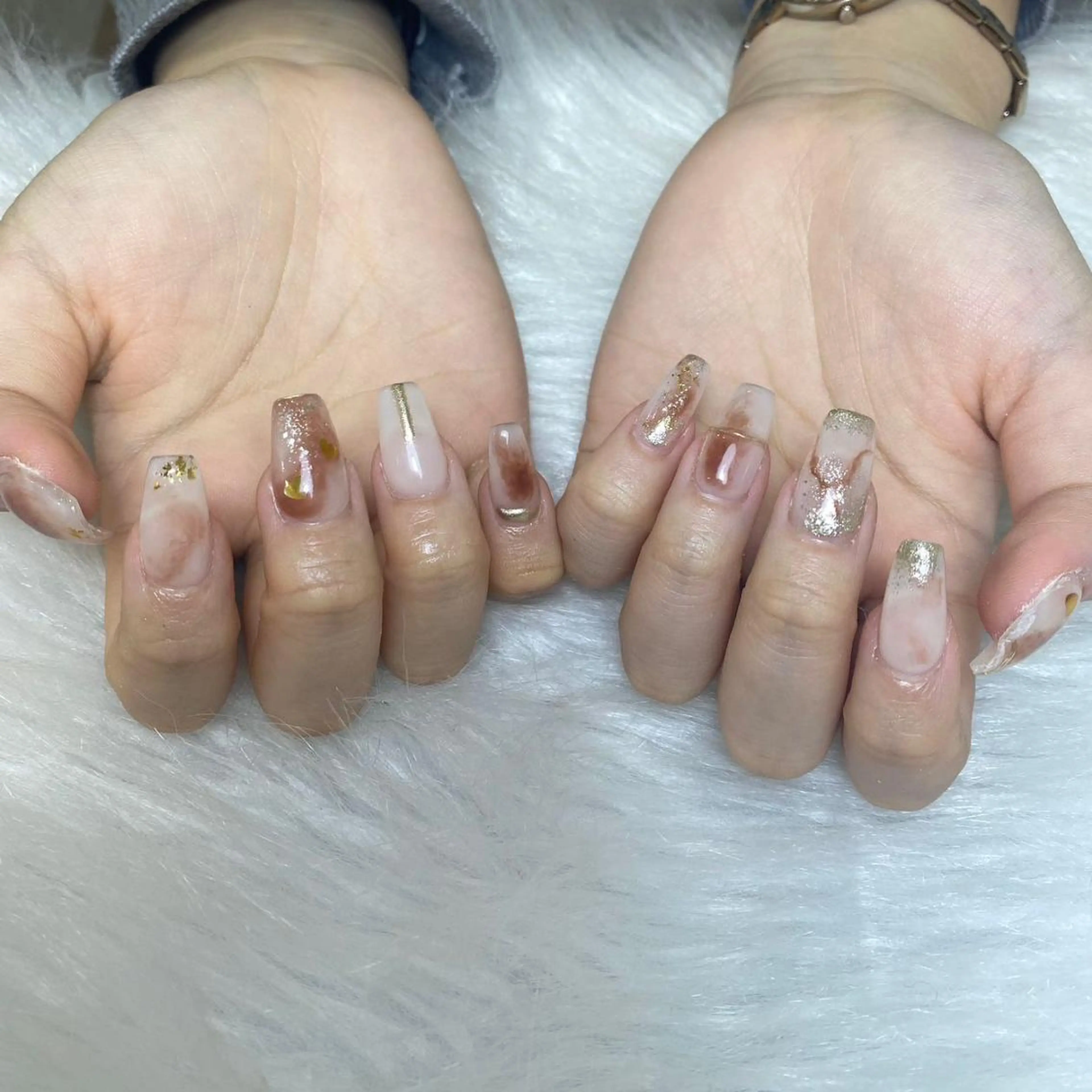 ネイル アートネイル オーロラネイル フラッシュネイル ガーリー キラキラネイル ハンドネイル Diamond NAIL💝のネイルデザイン