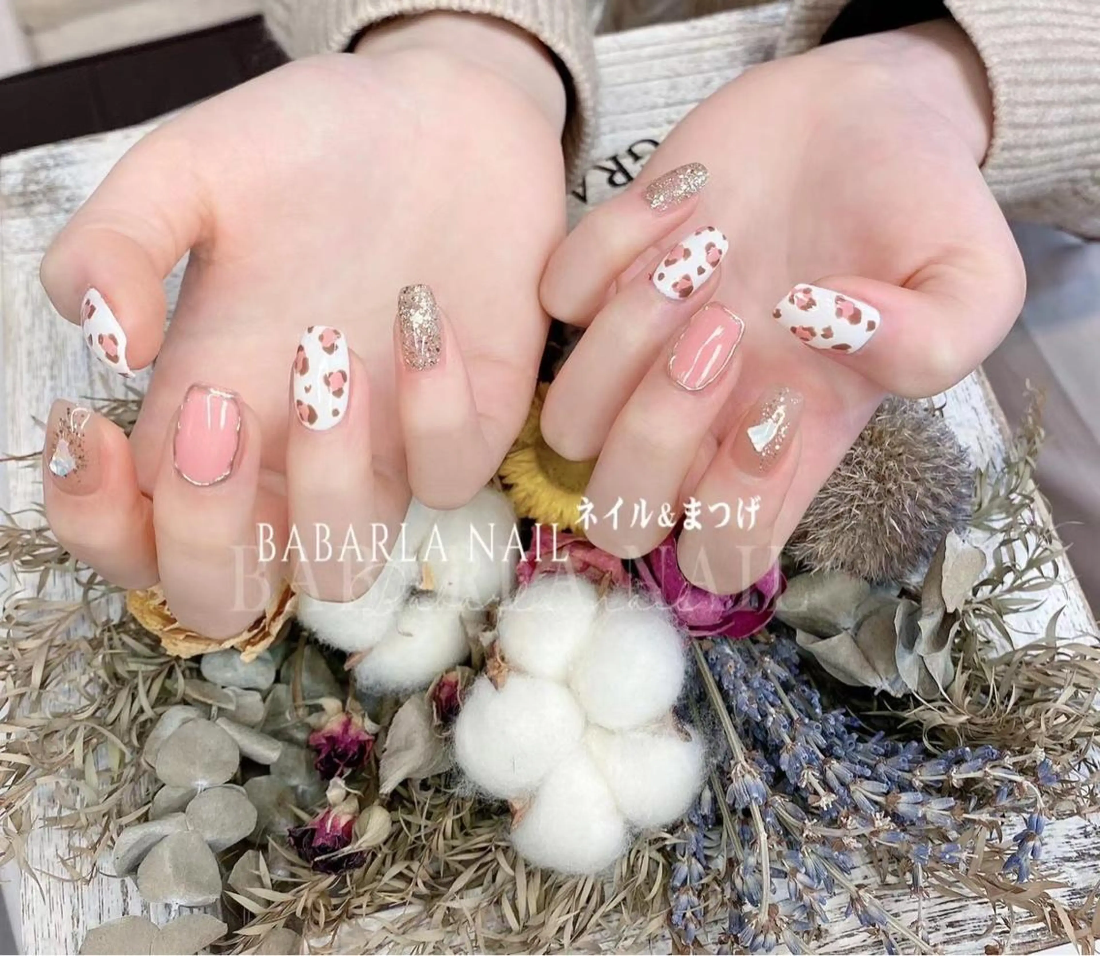 ネイル アニマル柄 ガーリー ピンク Babarla nailのネイルデザイン