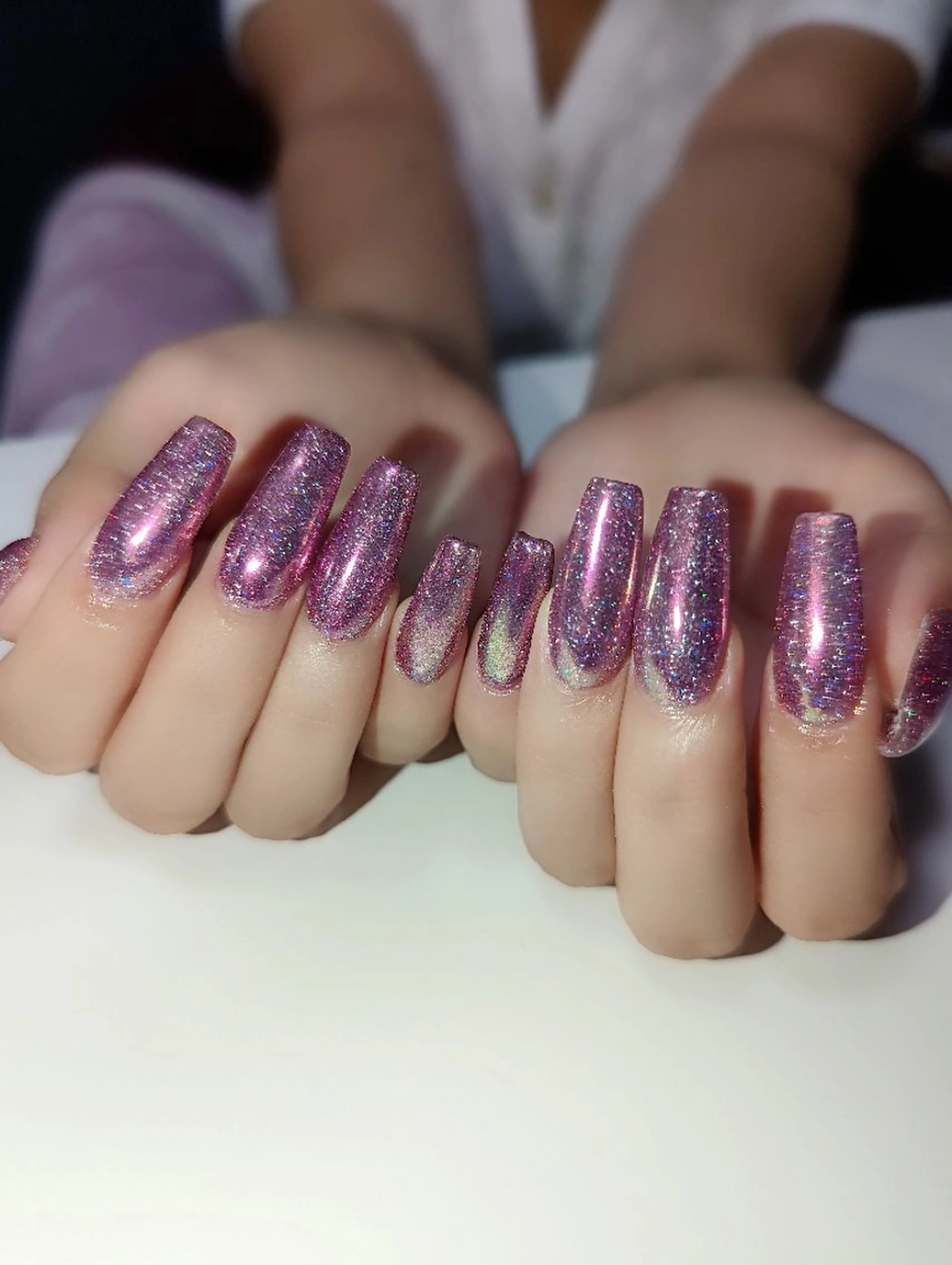 ネイル フラッシュネイル ミラーネイル クロキ 。のネイルデザイン