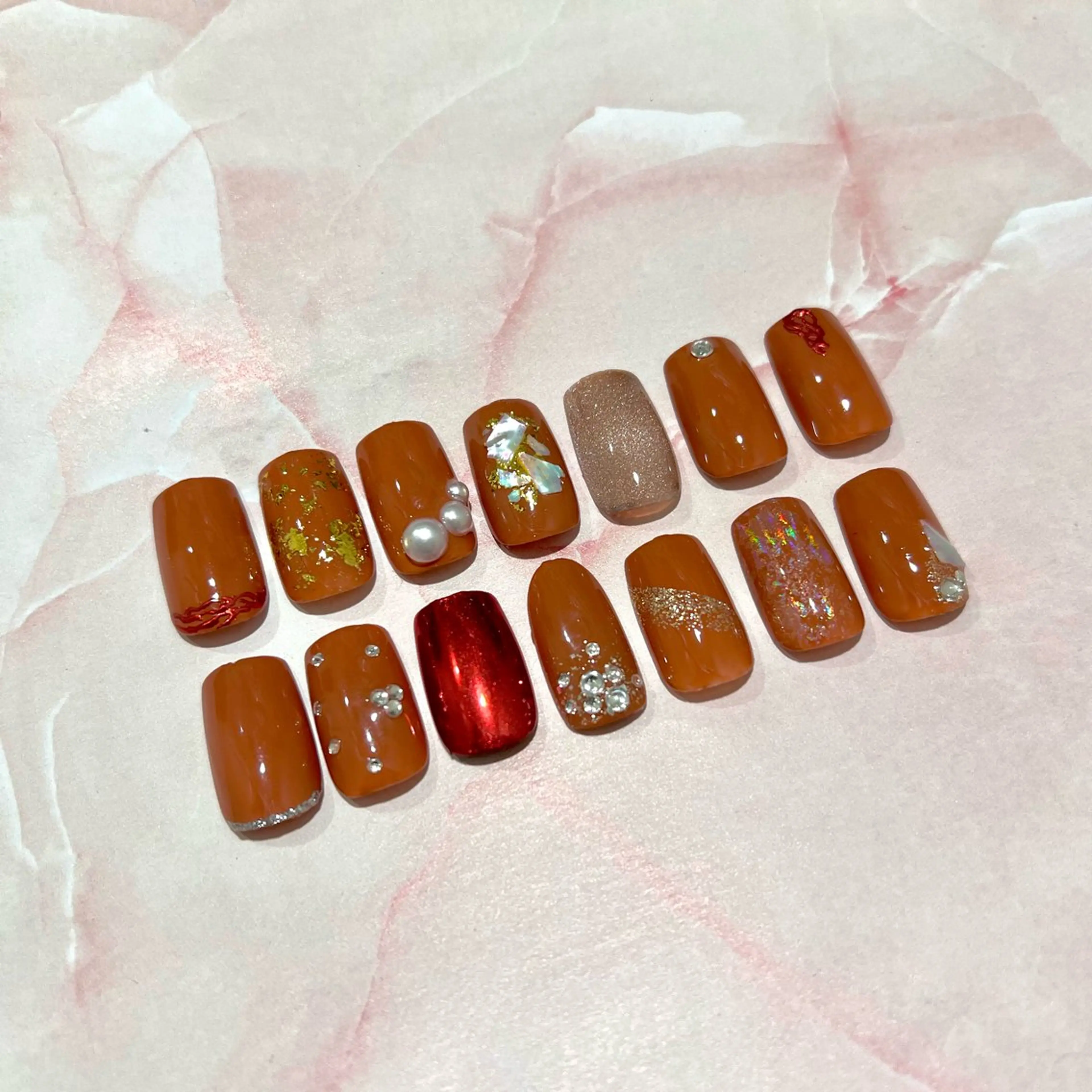 【❤️‍🔥12月まで！ご新規様限定】🍊ワンカラー🍊1本ずつアート🍊オフ有ケア込み🍊の写真