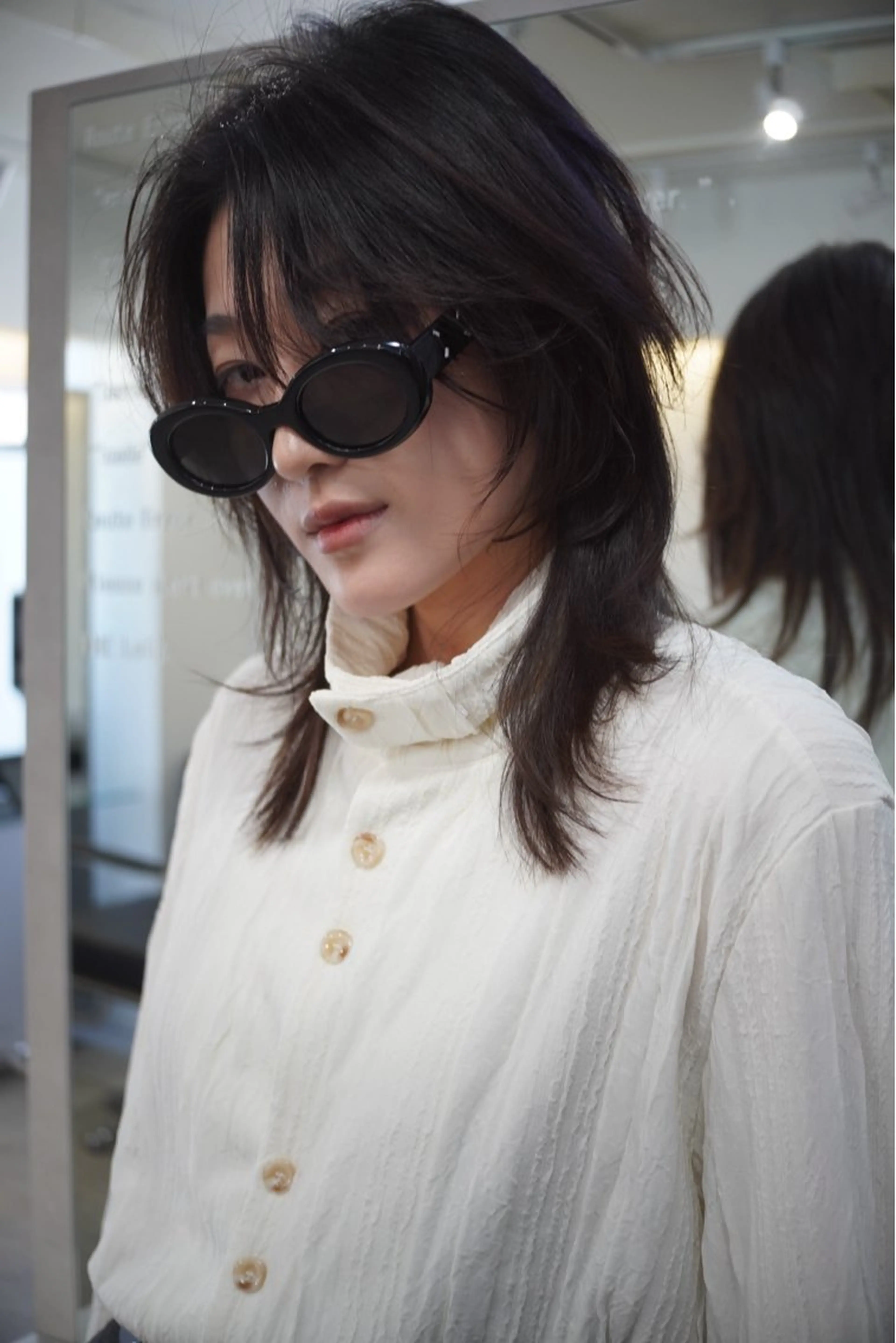 セミロング カラー パーマ ヘアアレンジ レイヤー/韓国/透明 感/Shionのヘアスタイル