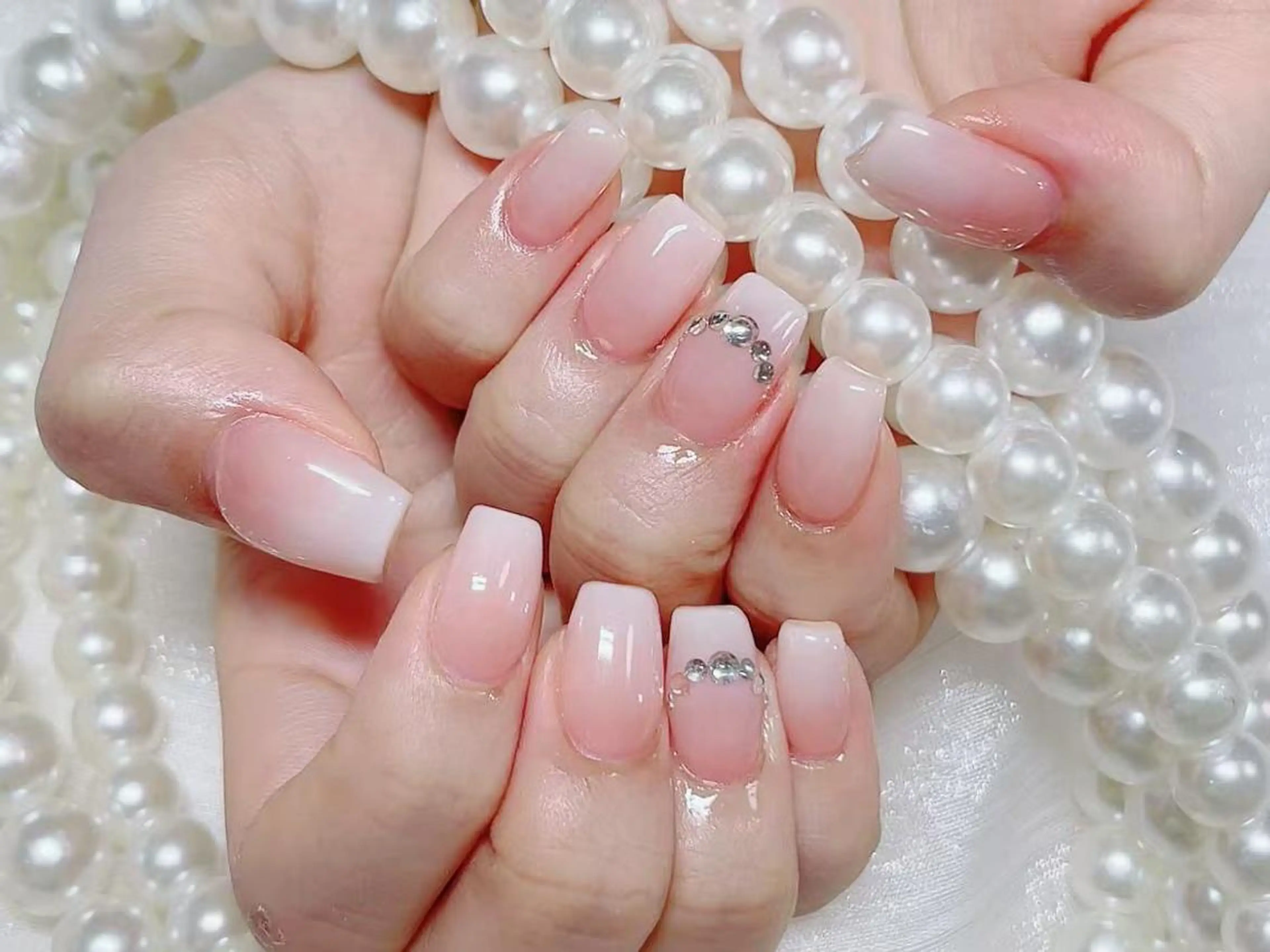 ネイル アートネイル クリアネイル 成人式 長さ出し フラッシュネイル ハンドネイル Ru na🍳のネイルデザイン